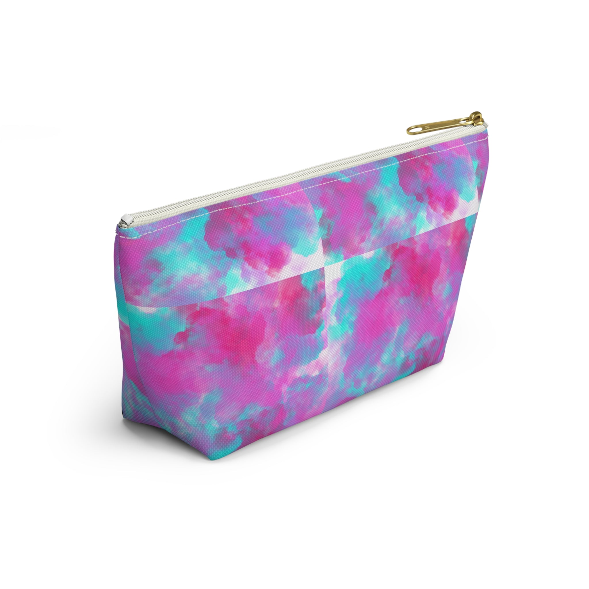 Mermaid Girl Accessory Pouch — Pink Teal T‑Bottom Cosmetic Bag