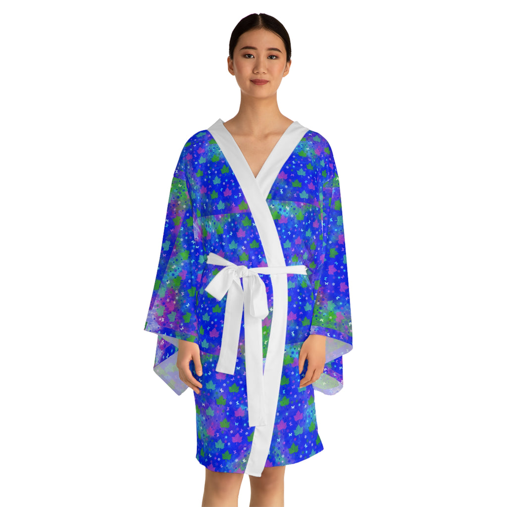 Women’s Kimono Robe — Colorful Harp Girl "He puts a new song in my mouth" AOP