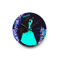 Steady Girl Acrylic Wall Clock — Teal Gown Night Sky Decor
