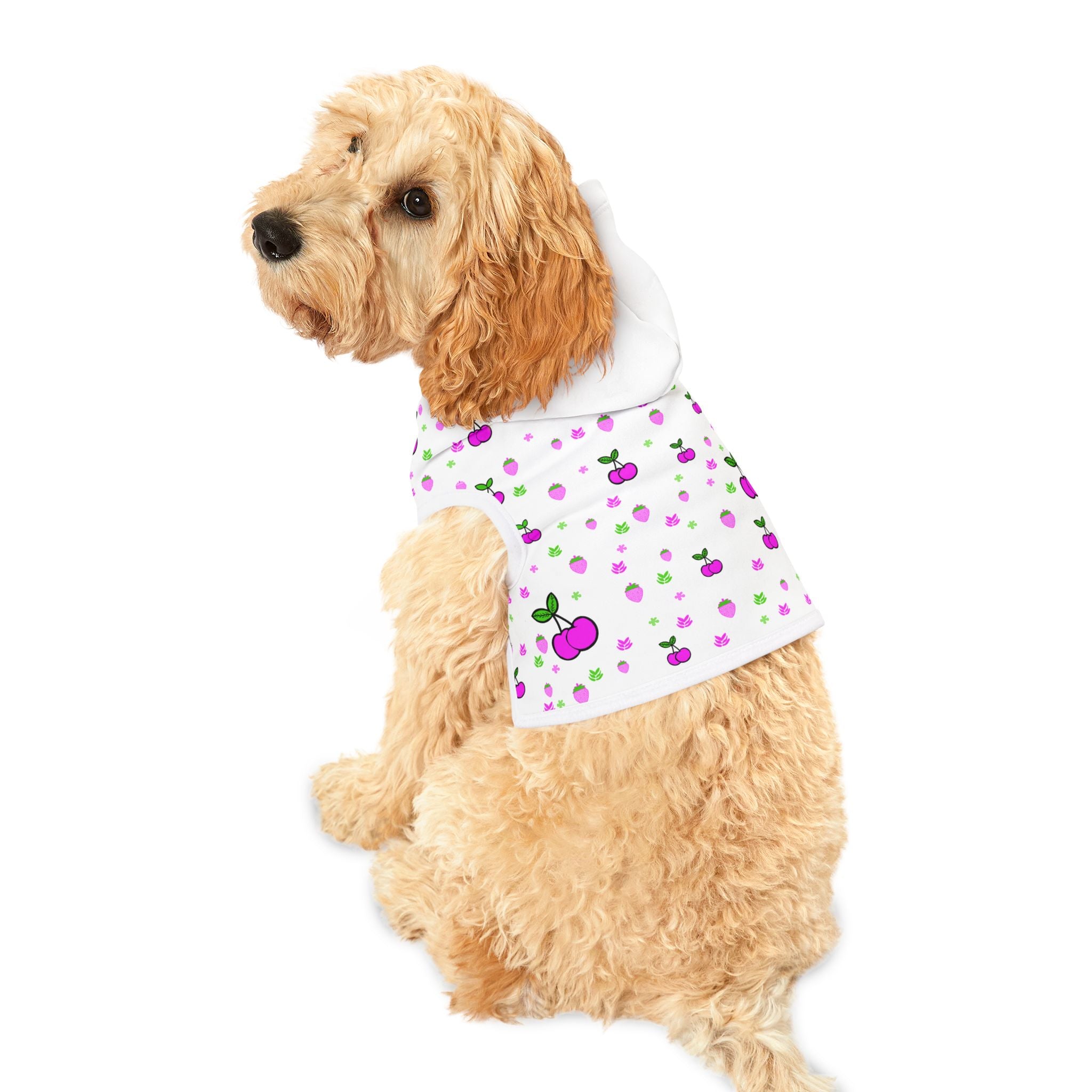 Cherry Pet Hoodie — Cute Pink Cherry Pattern Dog & Cat Hoodie