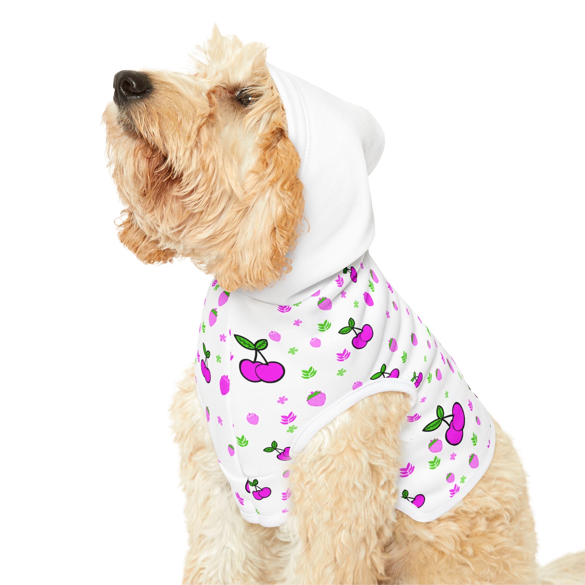 Cherry Pet Hoodie — Cute Pink Cherry Pattern Dog & Cat Hoodie