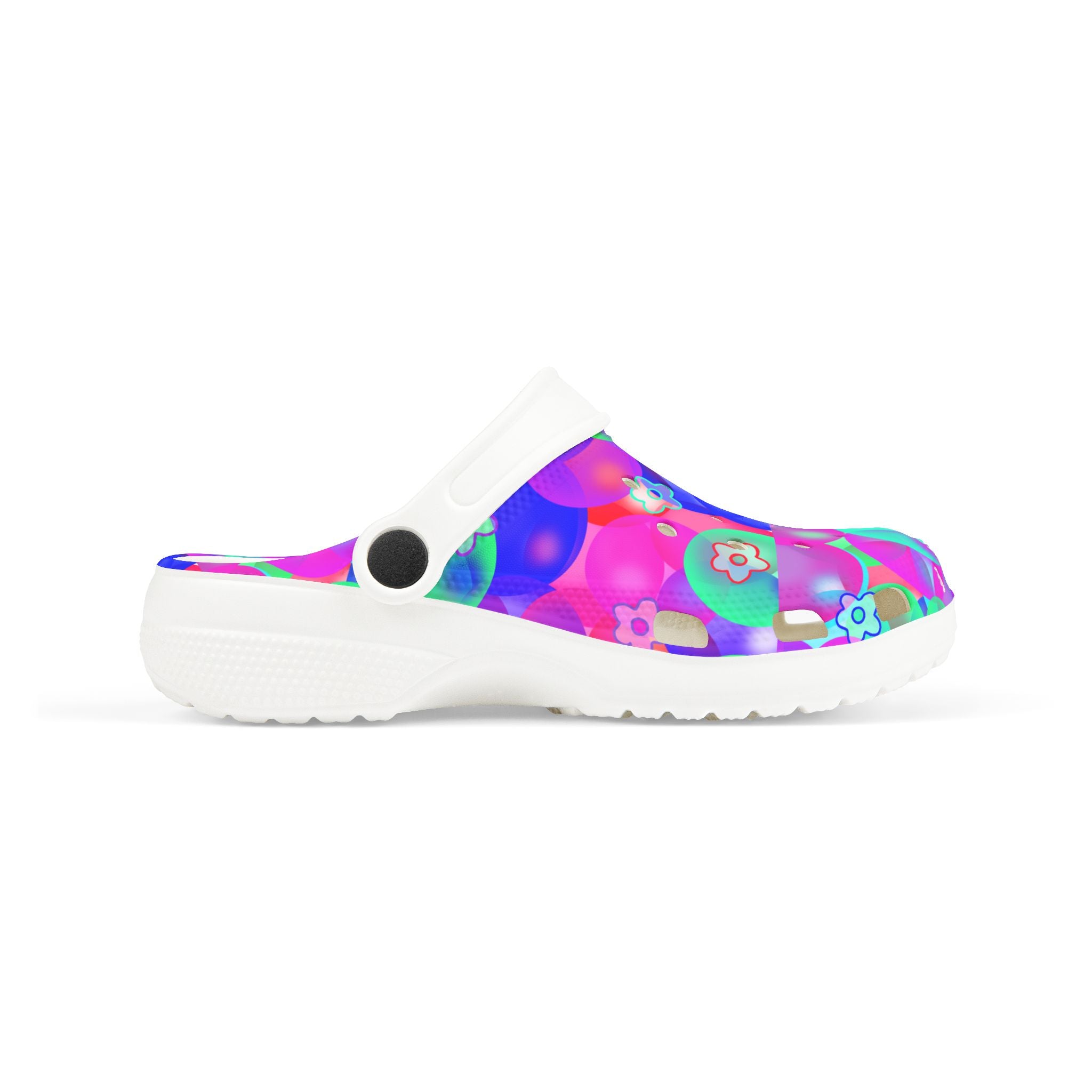 Kids Floral Bubble Clogs — Colorful Pink & Purple EVA Foam Slip-Ons