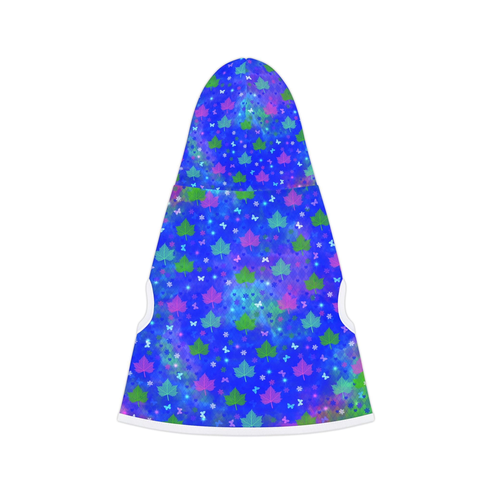 Starry Pawprint Pet Hoodie — Blue Galaxy Pattern Dog & Cat Sweatshirt