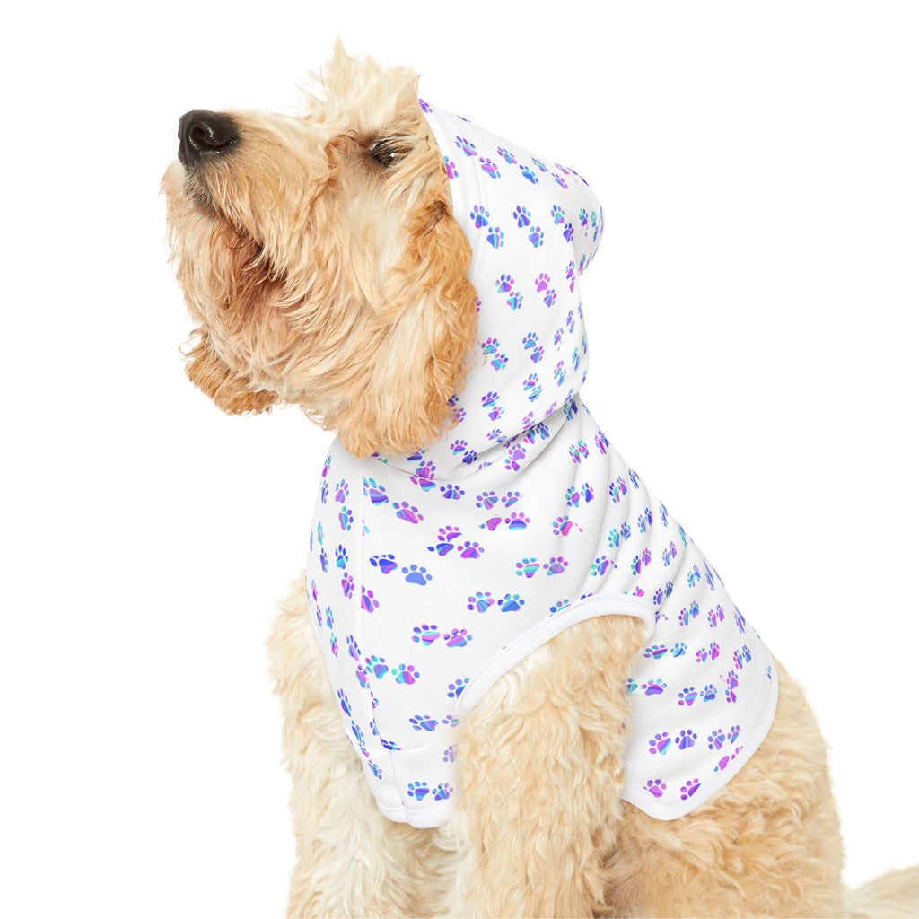 Pastel Paw Print Pet Hoodie — Cute Floral Paw Pattern Dog & Cat Hoodie