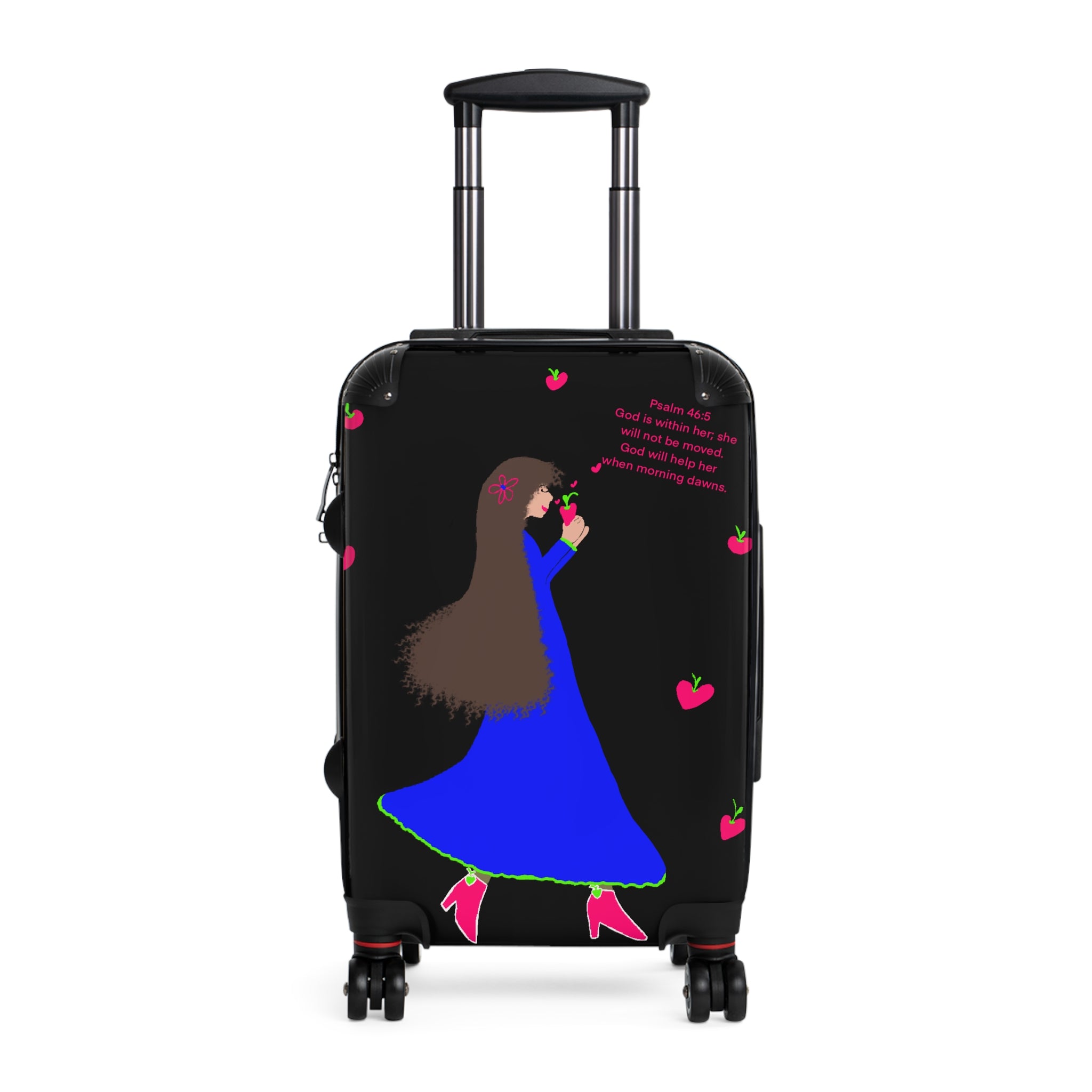 Suitcase — Whimsical Girl with Roses Pattern Carry-On