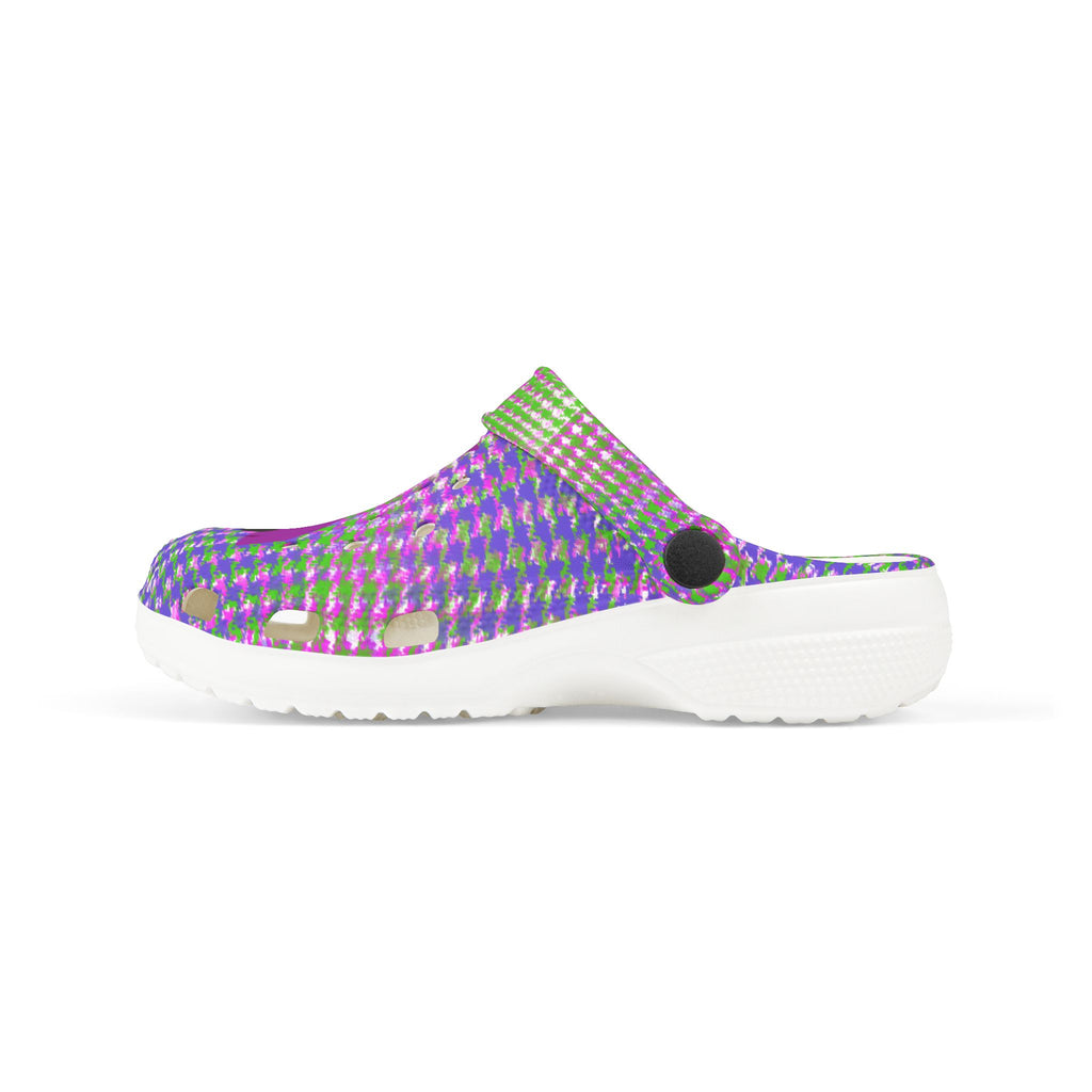 Kids Foam Clogs — Colorful Pattern with Cute Girl Graphic