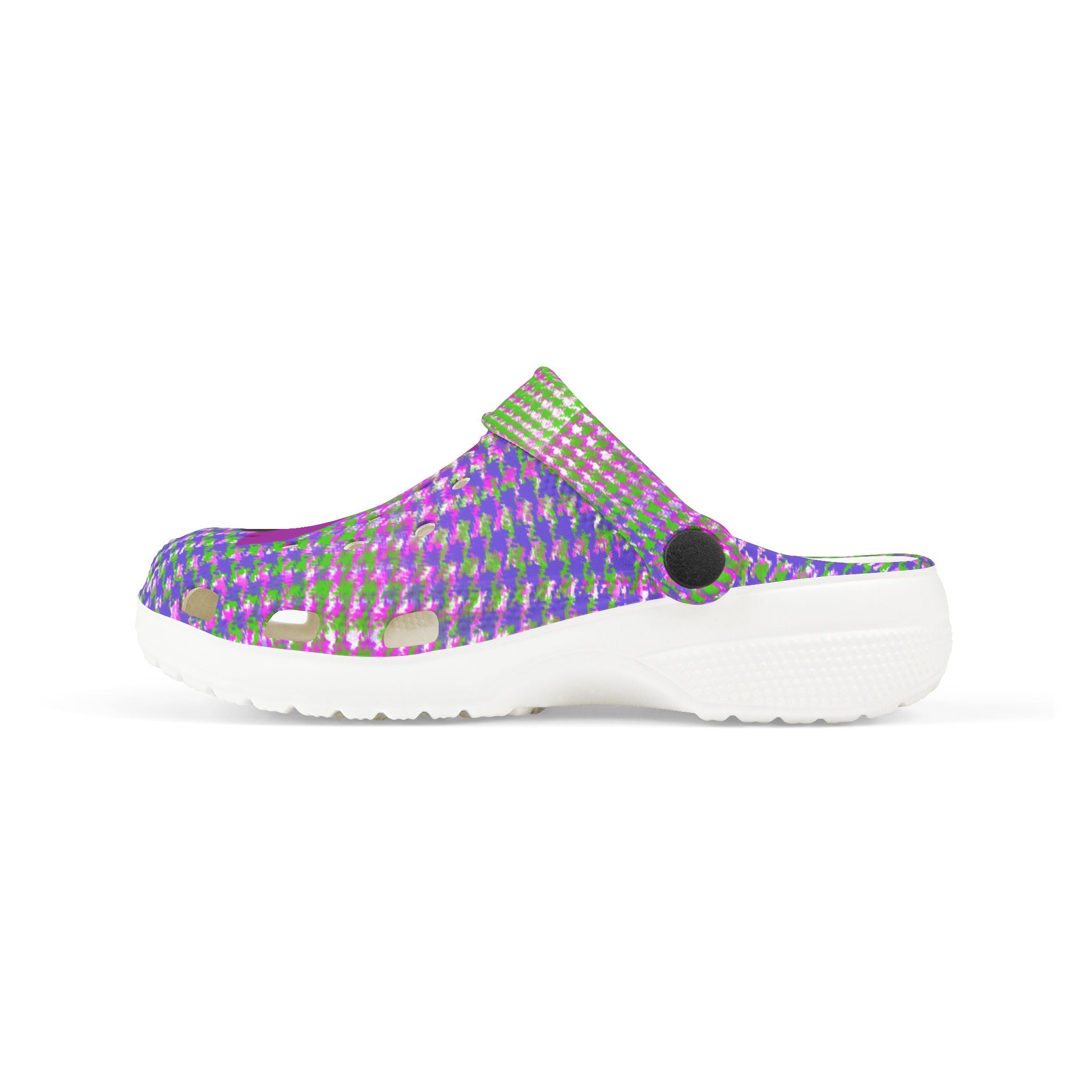 Kids Foam Clogs — Colorful Pattern with Cute Girl Graphic