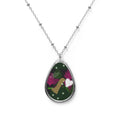 Oval Pendant Necklace — Whimsical Forest Heart Teardrop Pendant