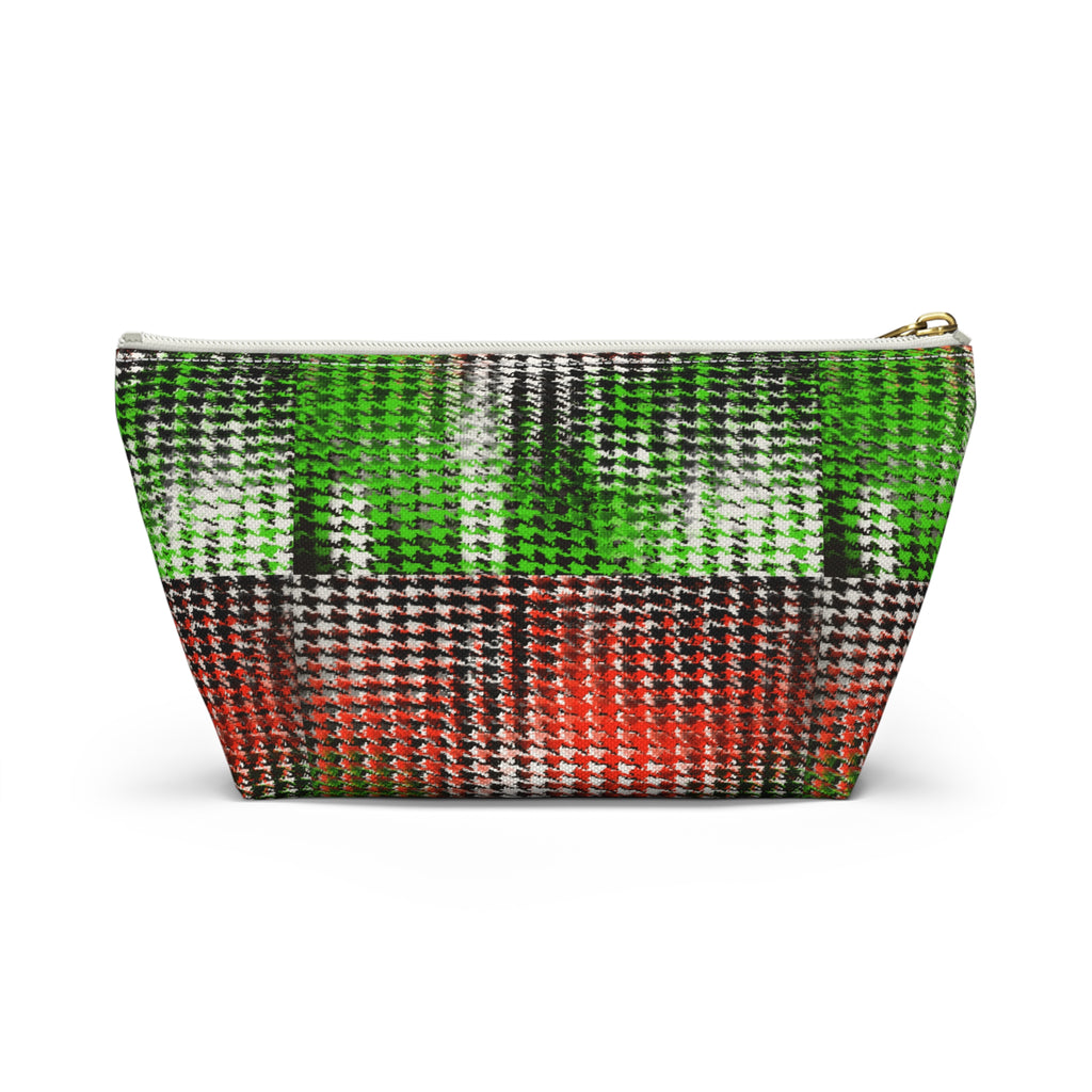 Accessory Pouch — Afro Girl Plaid Cosmetic Bag (Green & Red)