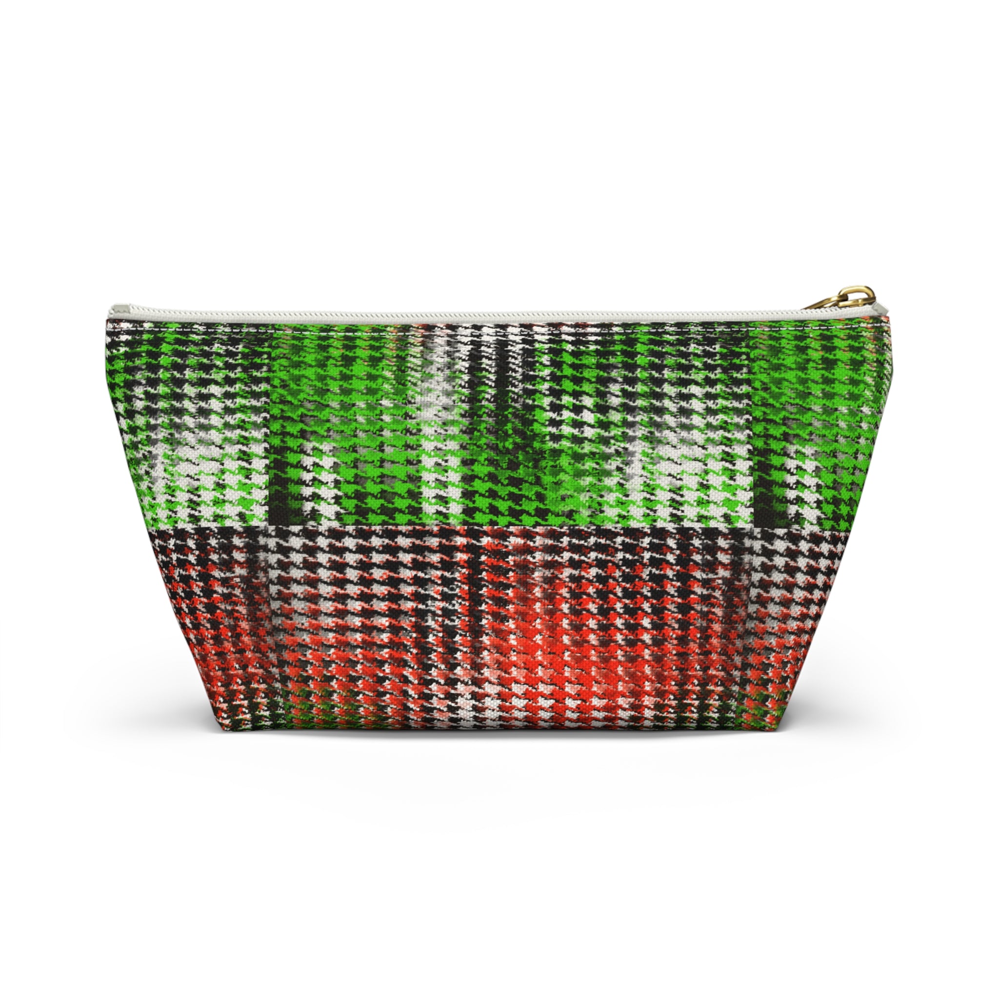 Accessory Pouch — Afro Girl Plaid Cosmetic Bag (Green & Red)