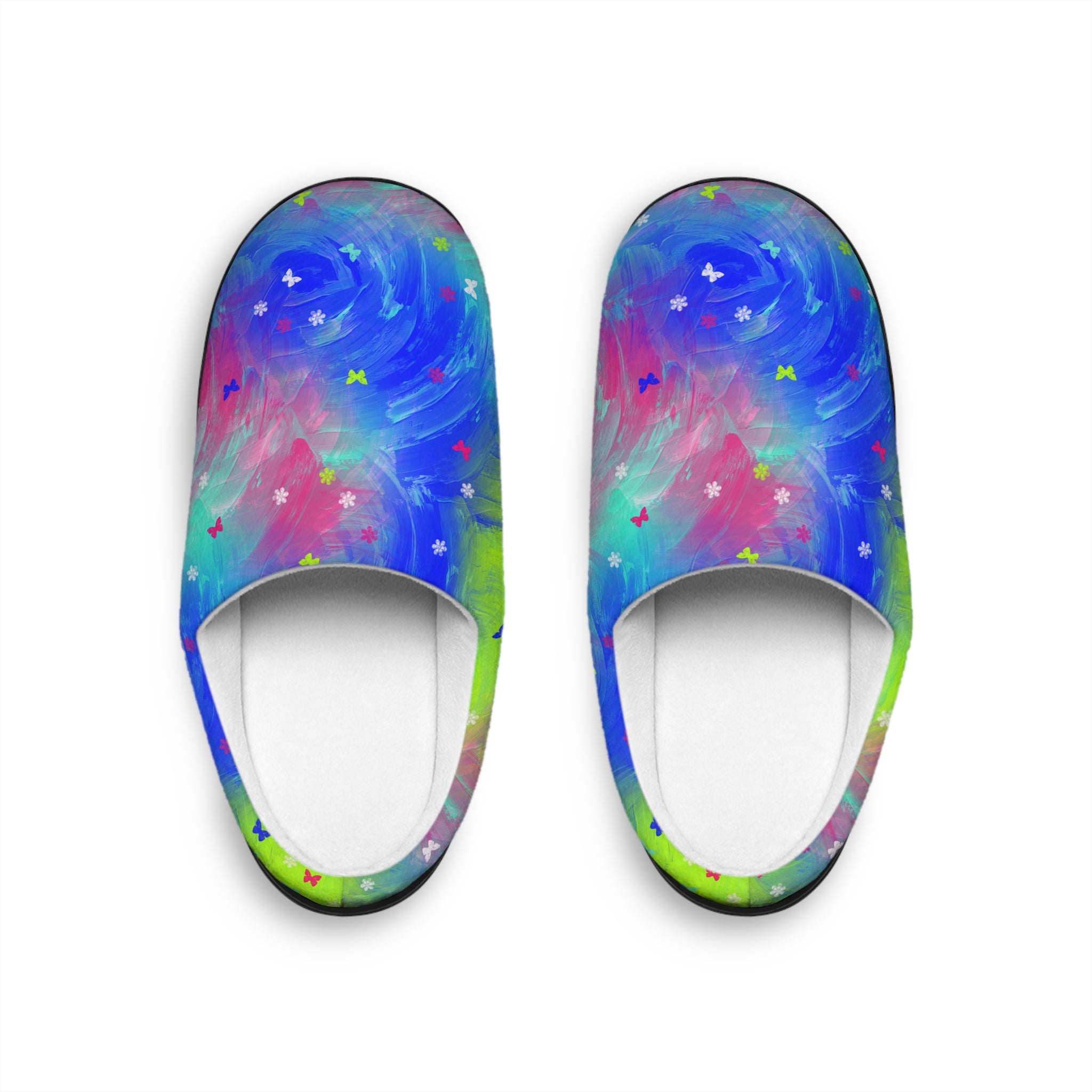 Colorful Butterfly Swirl Indoor Slippers