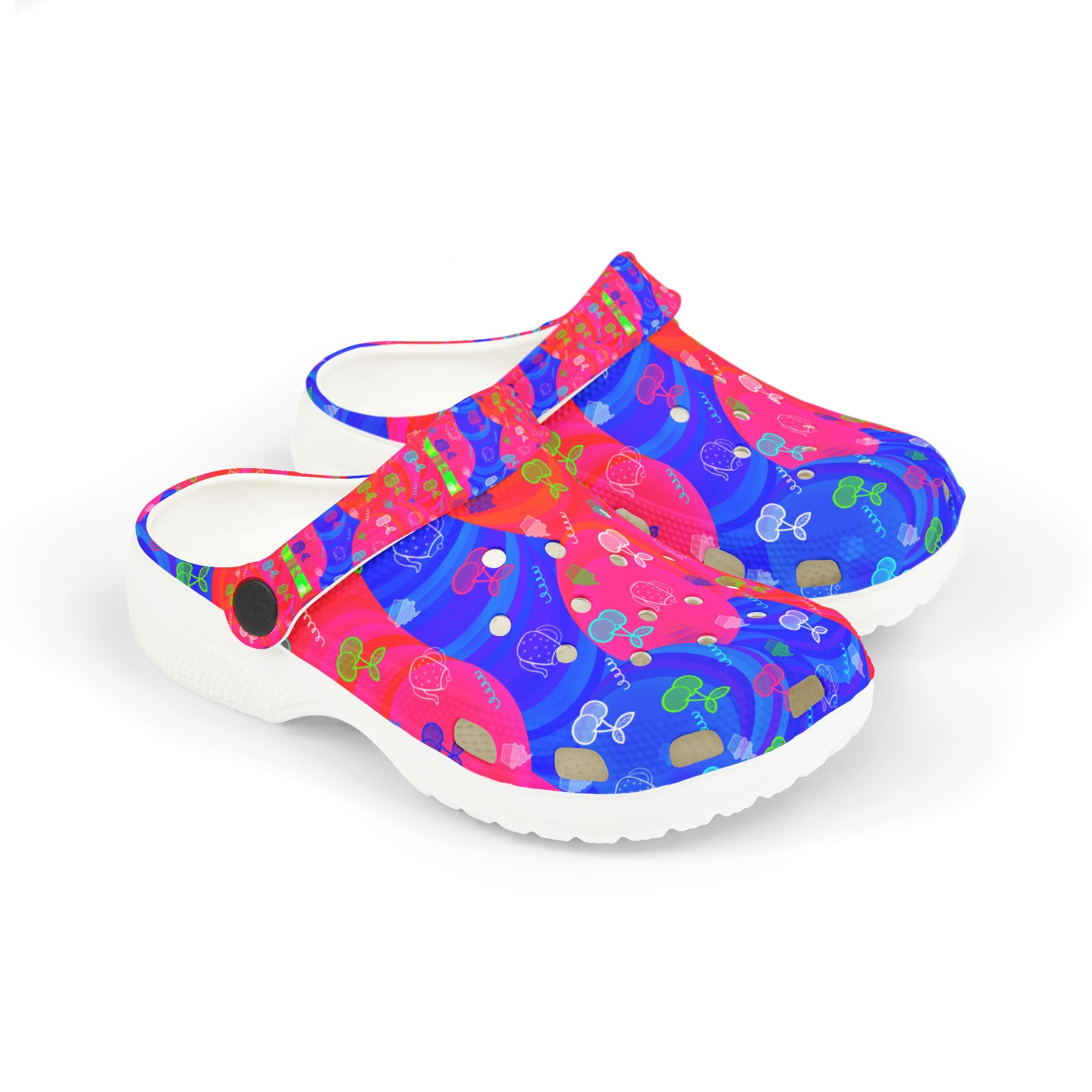 Kids Colorful Cherry Print EVA Foam Clogs – Fun Garden Slip-Ons