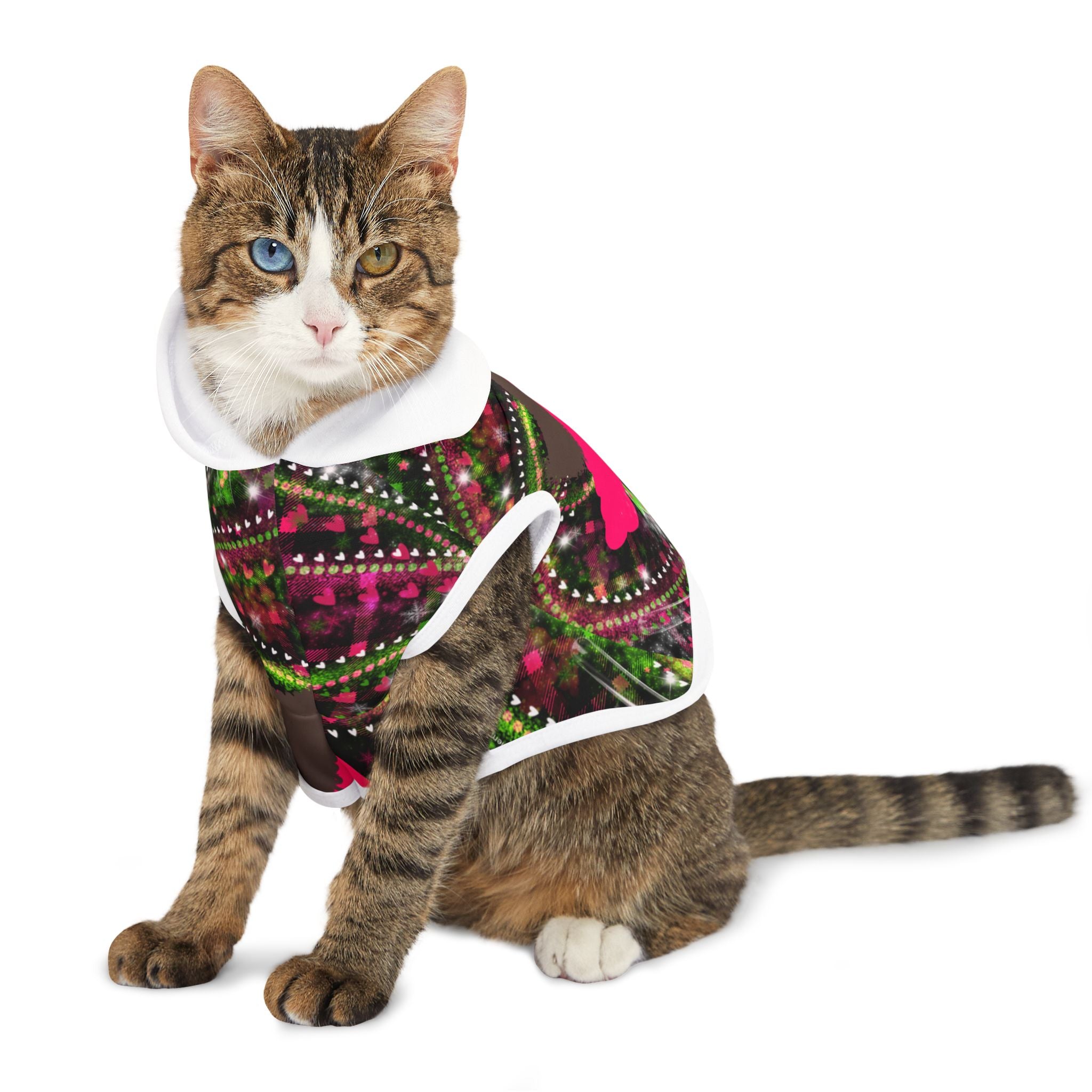 Pet Hoodie - Festive Floral Girl Silhouette Dog/Pet Hoodie
