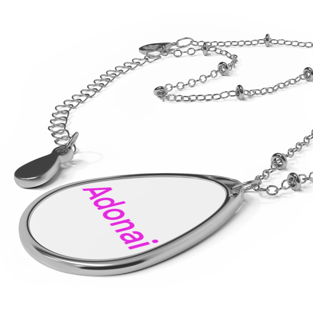 Adonai Oval Pendant Necklace — Religious Teardrop Name Necklace