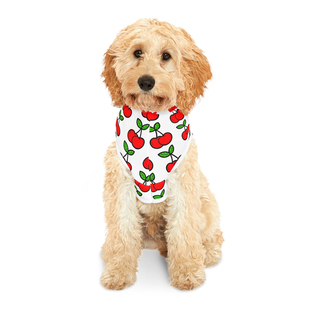 Cherry Pattern Pet Hoodie — Cute Red Cherry Dog & Cat Hoodie