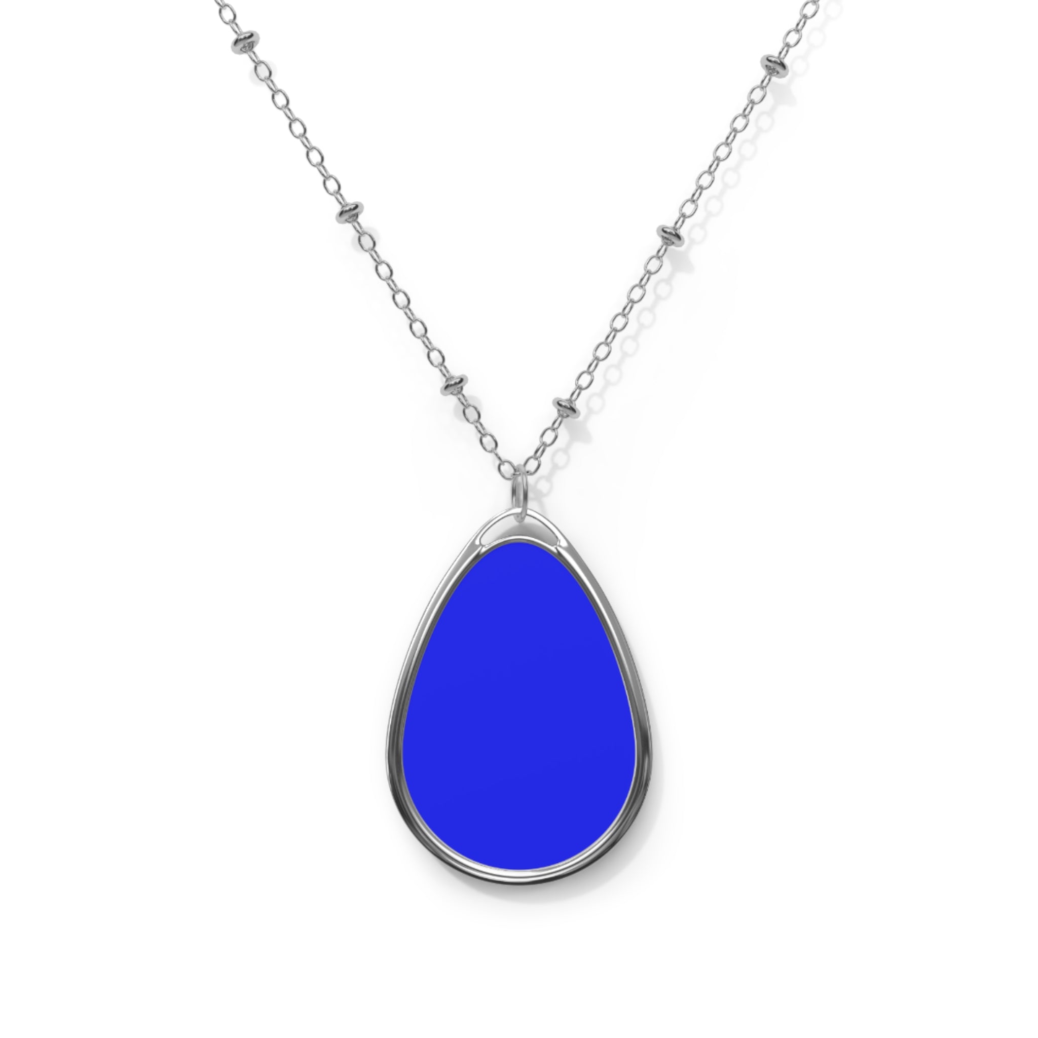 Oval Pendant Necklace – Sterling Teardrop Locket Style