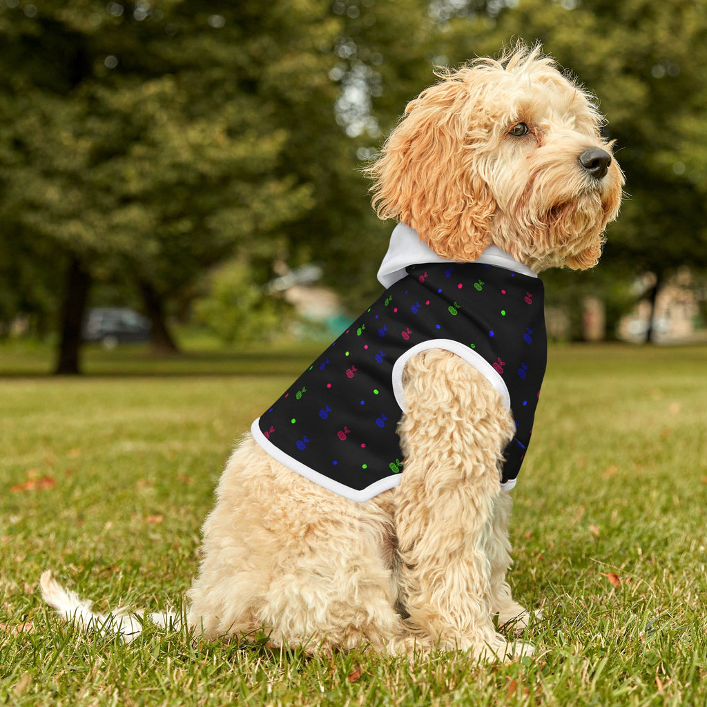 Pet Hoodie - Colorful Paw Print Hooded Dog & Cat Sweatshirt