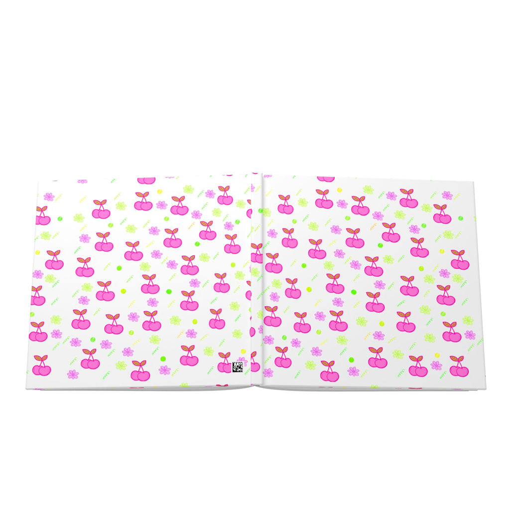 Pink Cherry Pattern Hardcover Photo Book — Cute Floral Keepsake Album