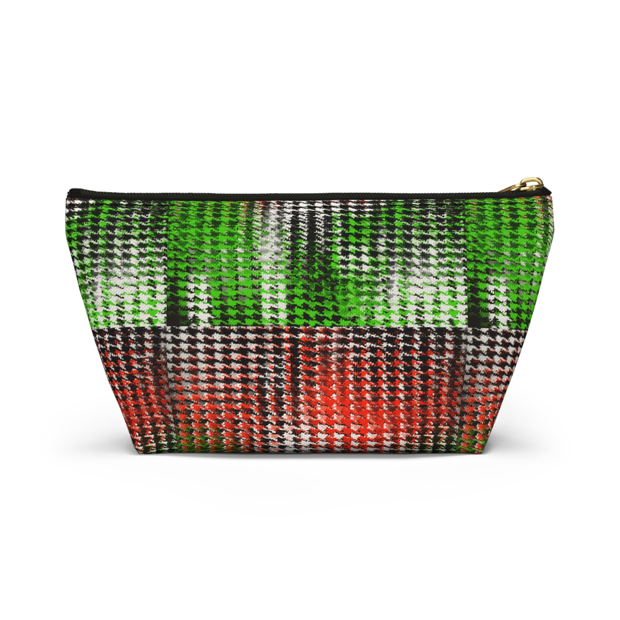 Accessory Pouch — Afro Girl Plaid Cosmetic Bag (Green & Red)