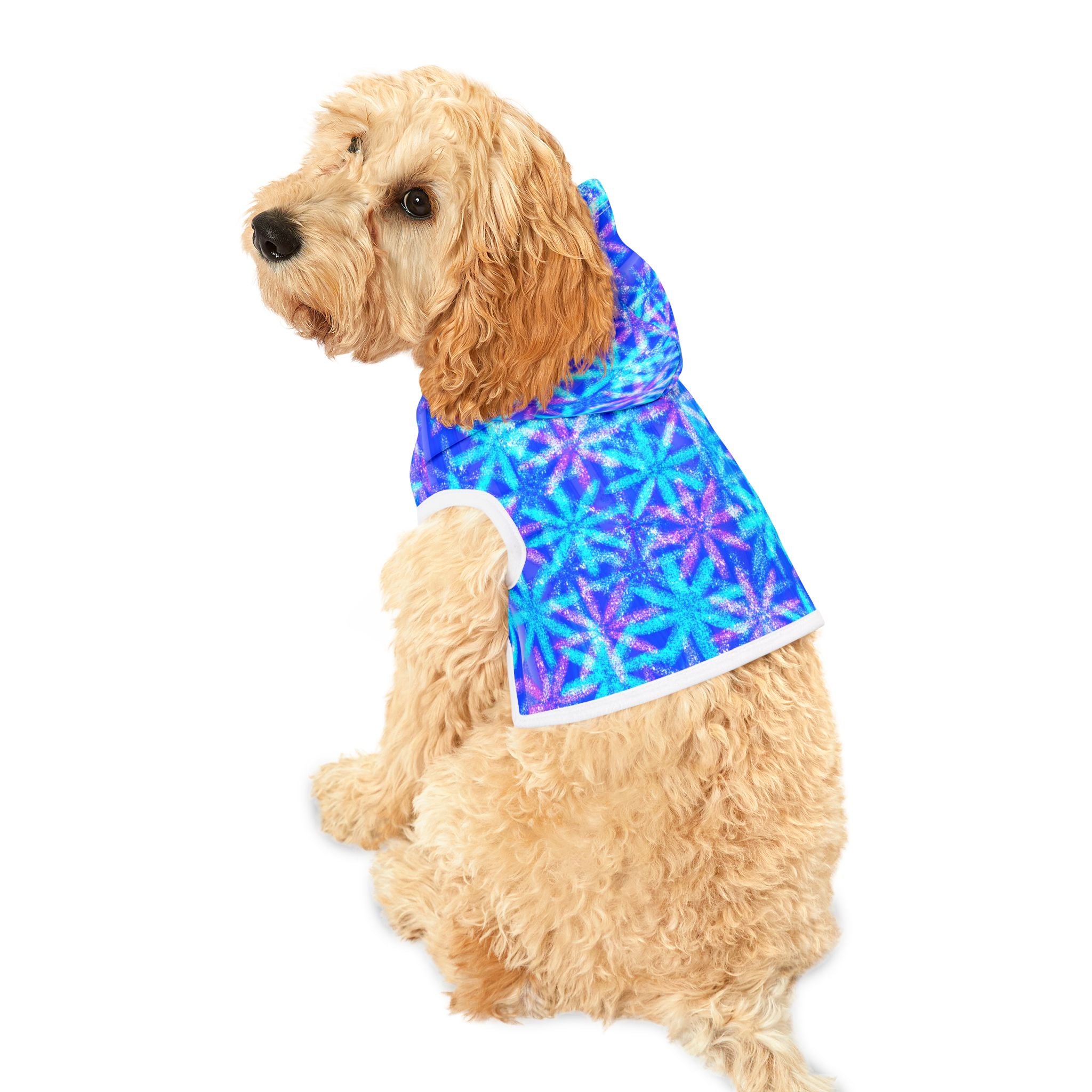 Blue Starburst Pet Hoodie — Cozy Winter Dog & Cat Hoodie