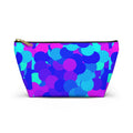 Cosmic Confetti Accessory Pouch — Bright Blue & Pink T‑Bottom Makeup Bag