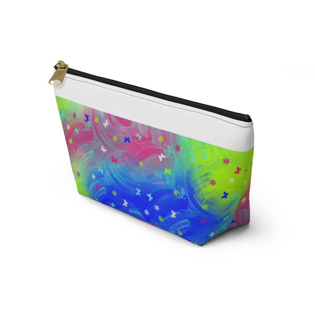 Colorful Swirl Butterfly Accessory Pouch — T‑Bottom Cosmetic Bag