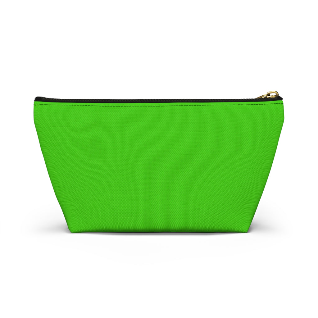 Bright Lime Apple Accessory Pouch — Colorful Floral Apple Cosmetic Bag