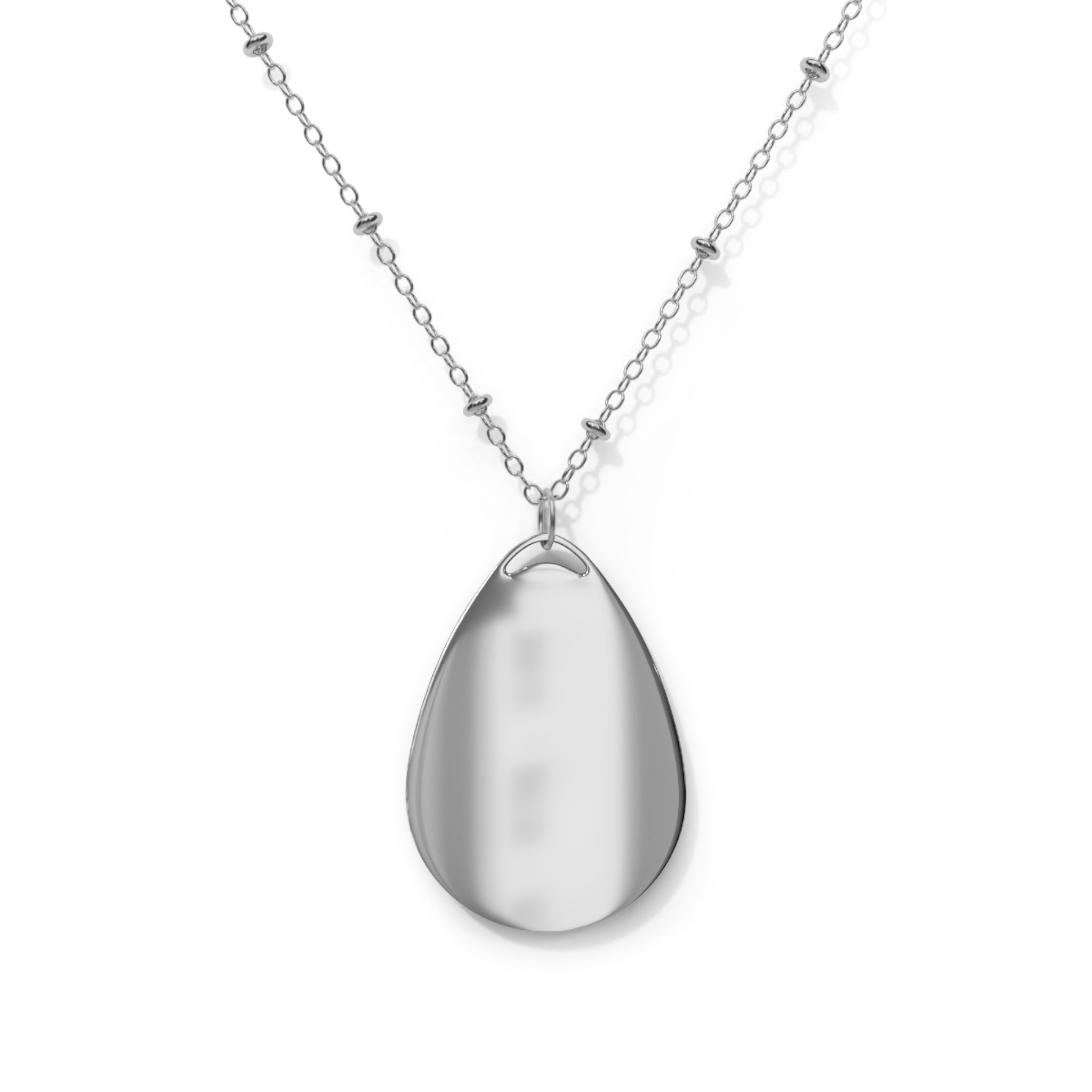 Oval Pendant Necklace – Sterling Teardrop Locket Style