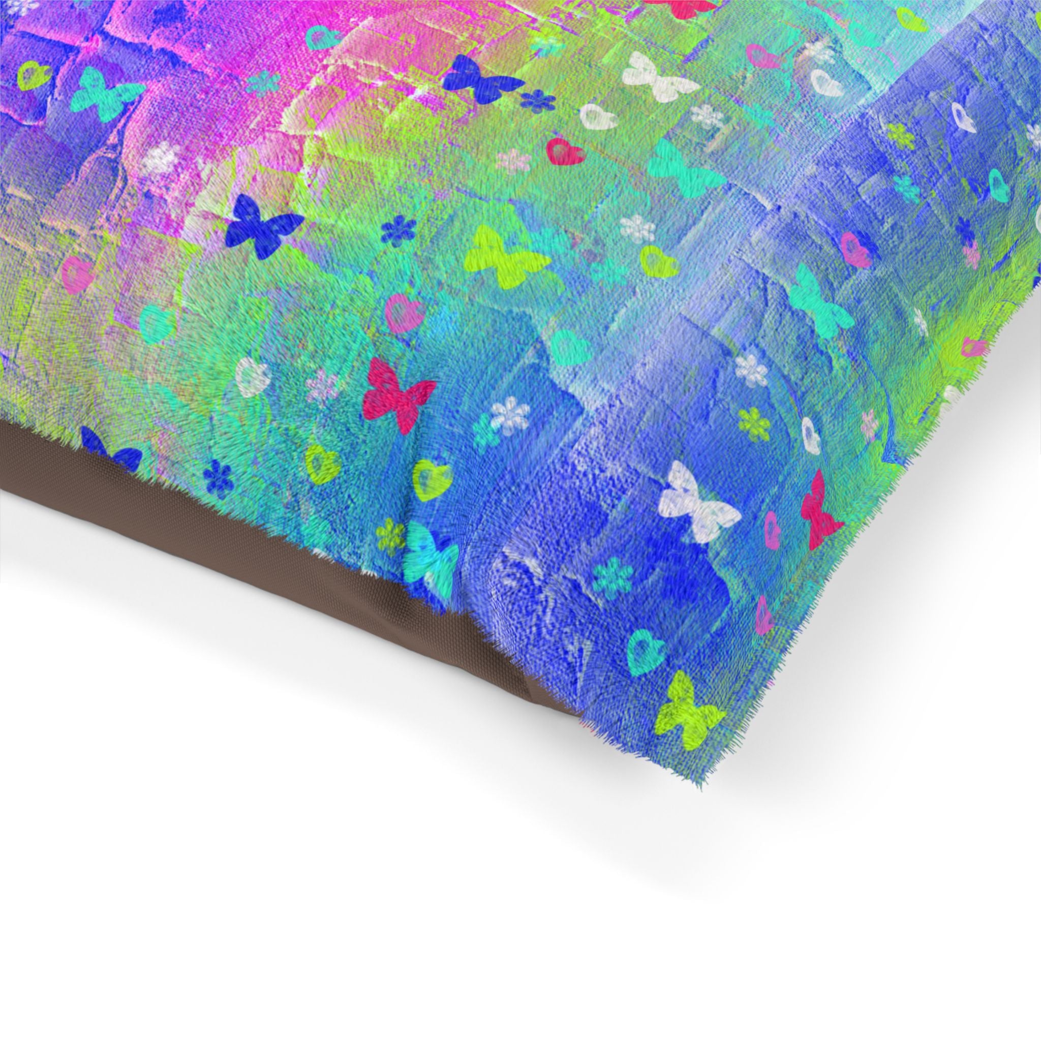 My God Reigns Colorful Butterfly Pet Bed — Plush Pooch & Cat Pillow