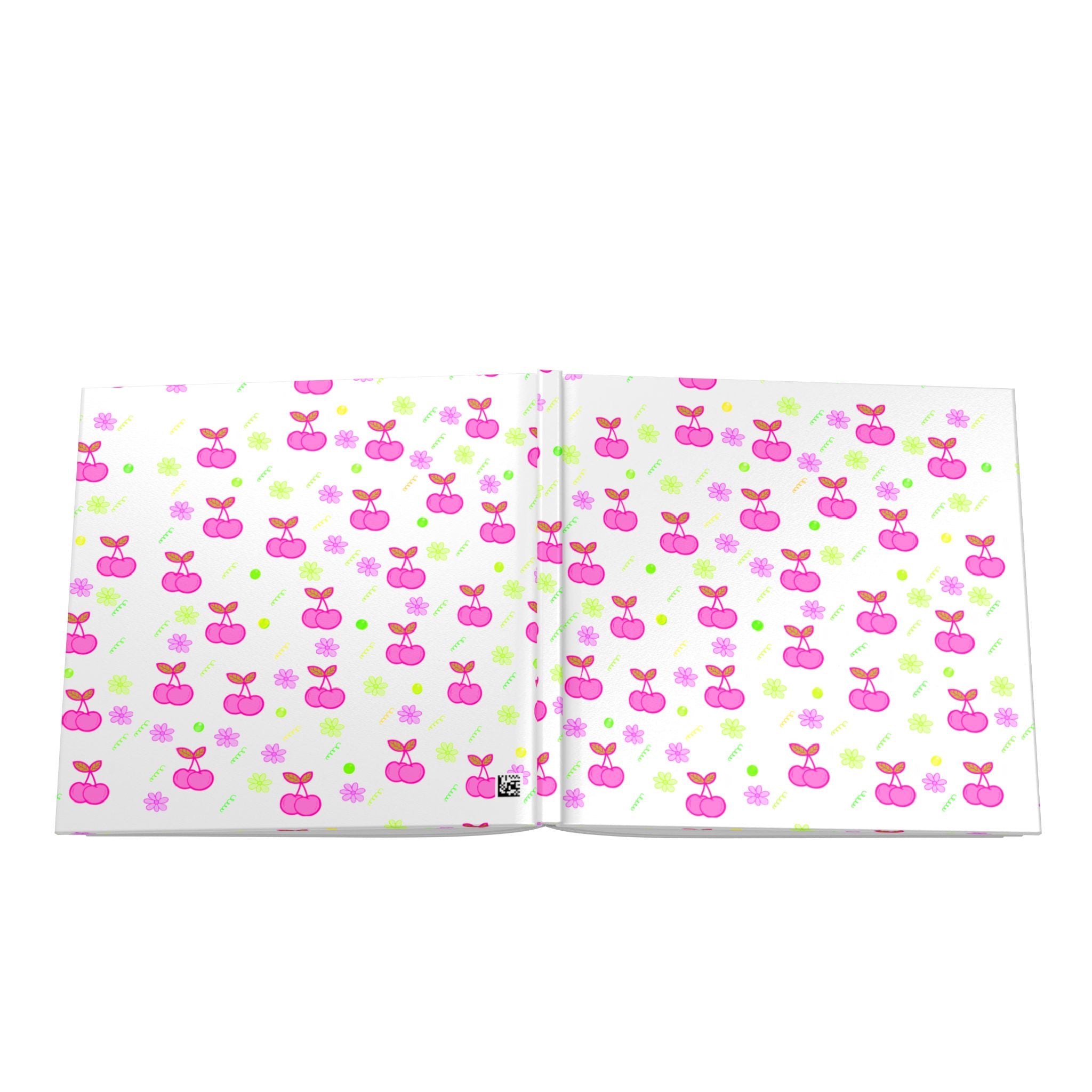Pink Cherry Pattern Hardcover Photo Book — Cute Floral Keepsake Album