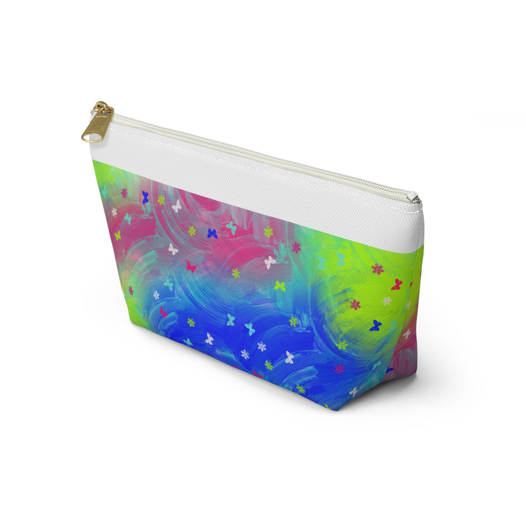 Colorful Swirl Butterfly Accessory Pouch — T‑Bottom Cosmetic Bag