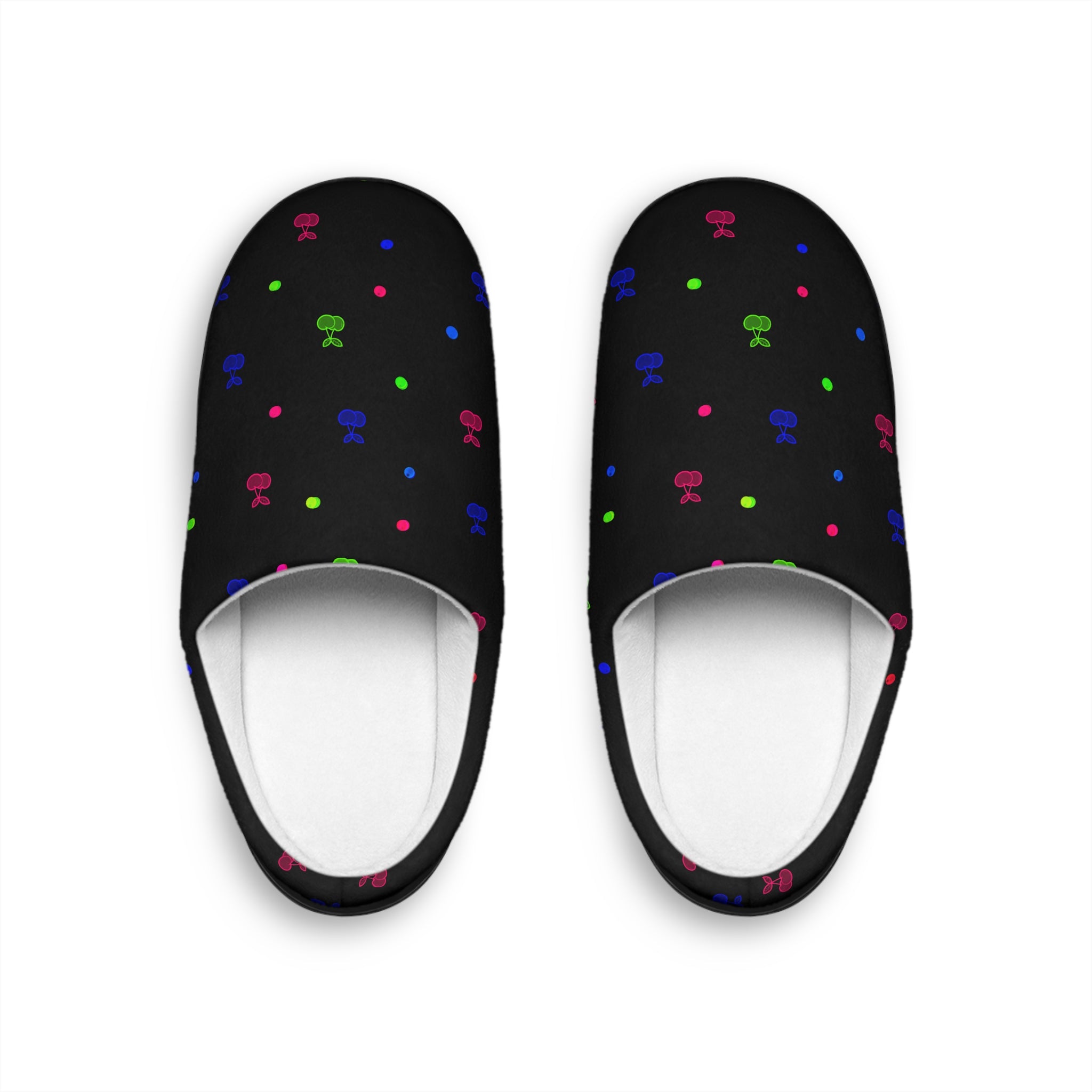 Cozy Women's Indoor Slippers — Colorful Mini Mushroom Dot Pattern