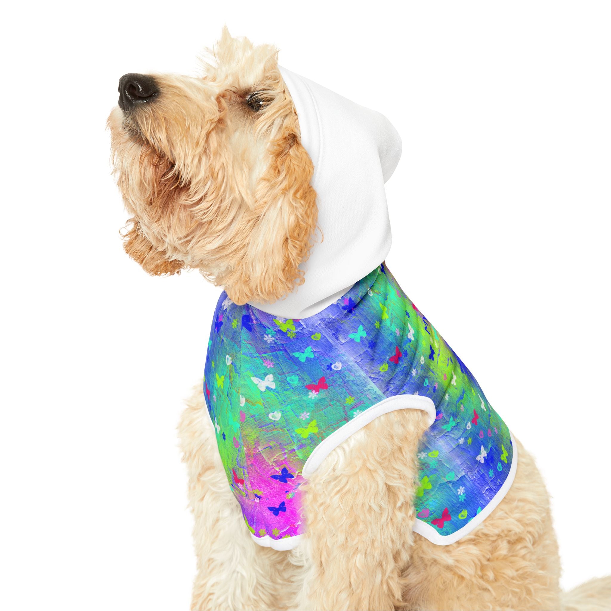 Pet Hoodie - 'My God Reigns' Colorful Butterfly Faith Hoodie for Dogs & Cats