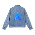 Denim Jacket — Blue Holographic 'A' Back Patch Casual Trucker Jacket