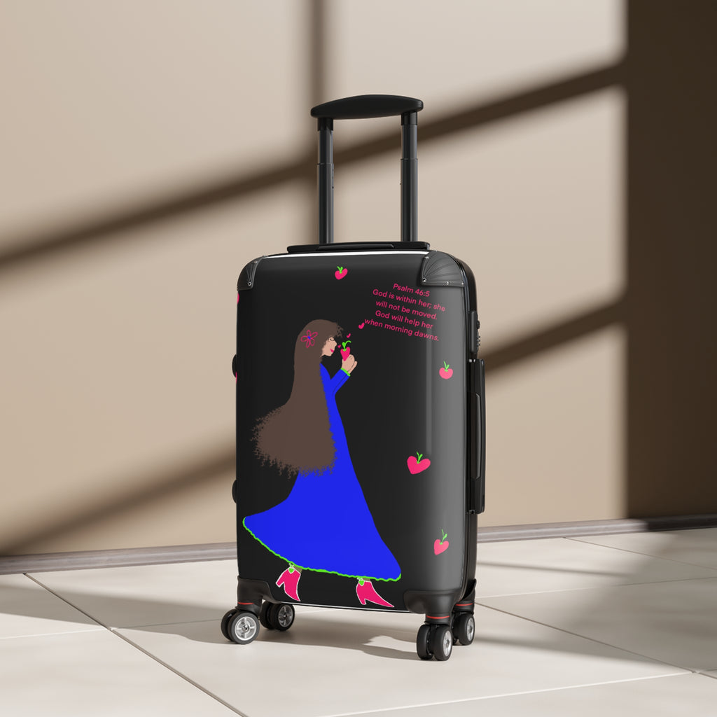 Suitcase — Whimsical Girl with Roses Pattern Carry-On