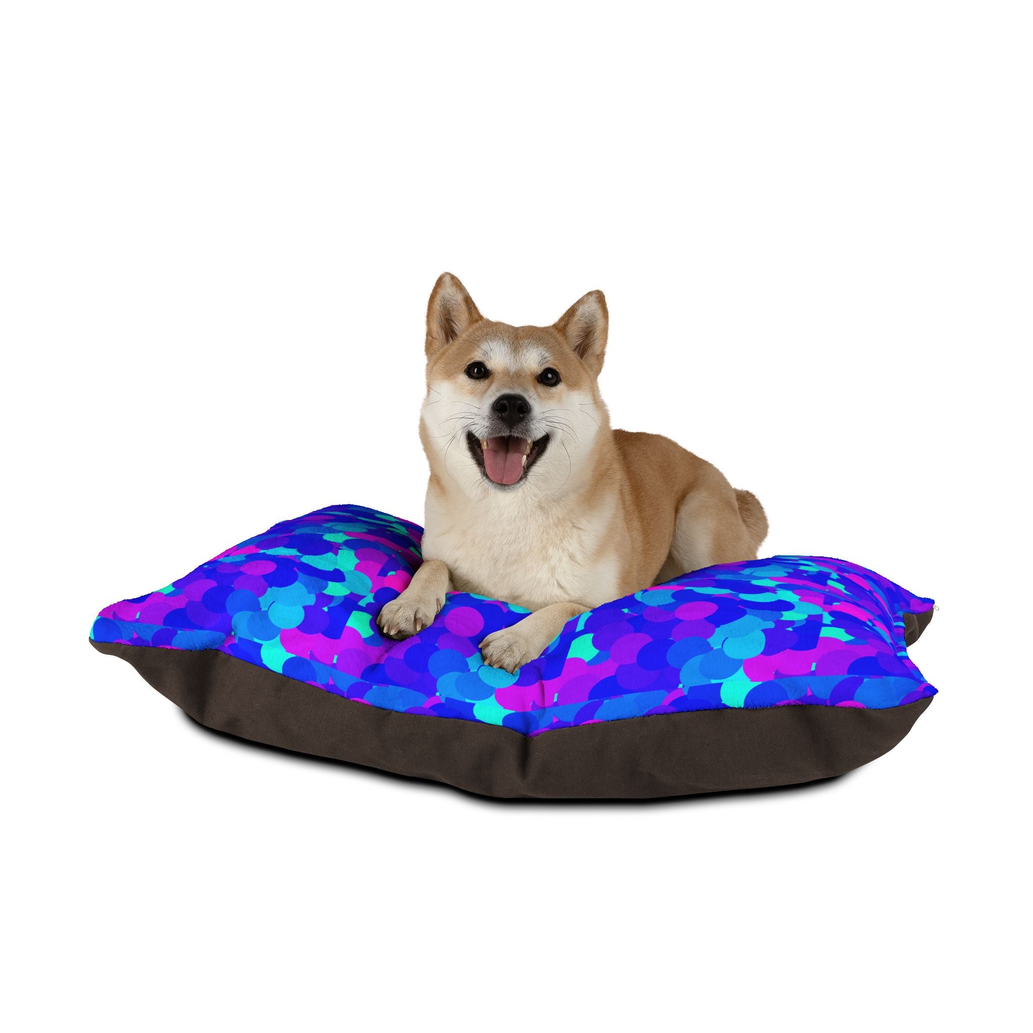 Colorful Blue Purple Camouflage Pet Bed – Plush Dog & Cat Pillow