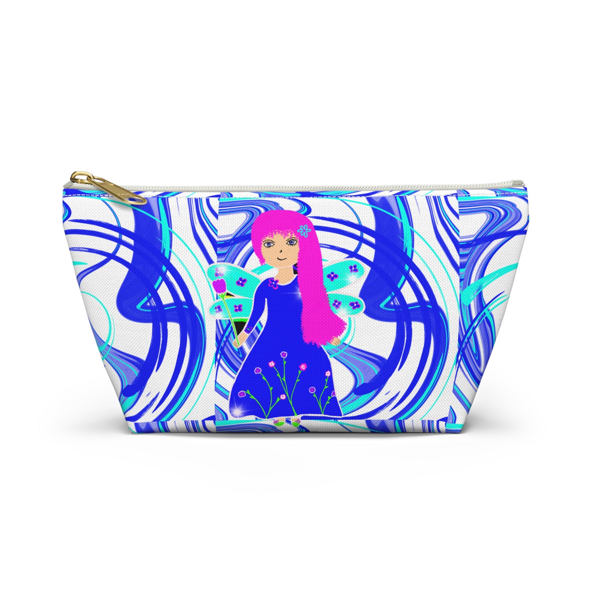 Blue Fairy Cosmetic Pouch — Whimsical Mermaid Girl Accessory Bag