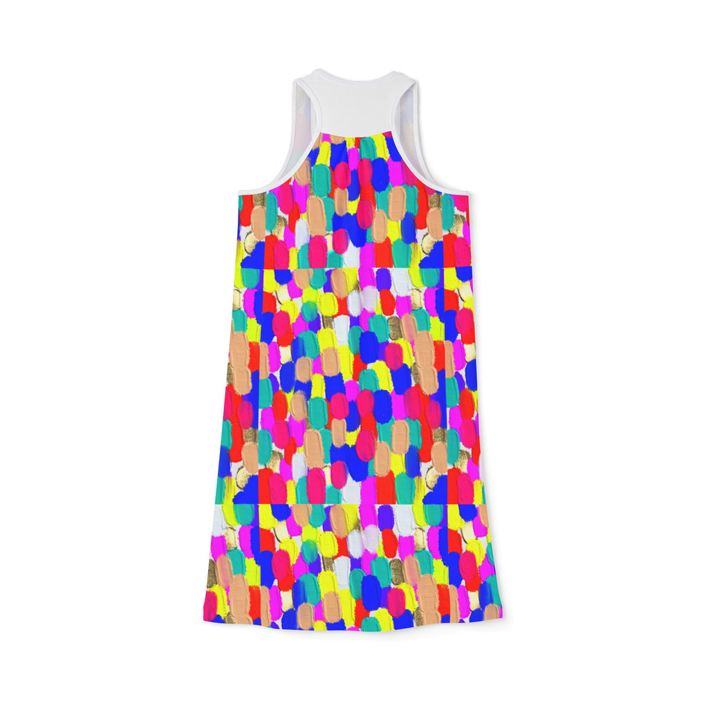Colorful Confetti Racerback Dress — Vibrant Abstract All-Over Print