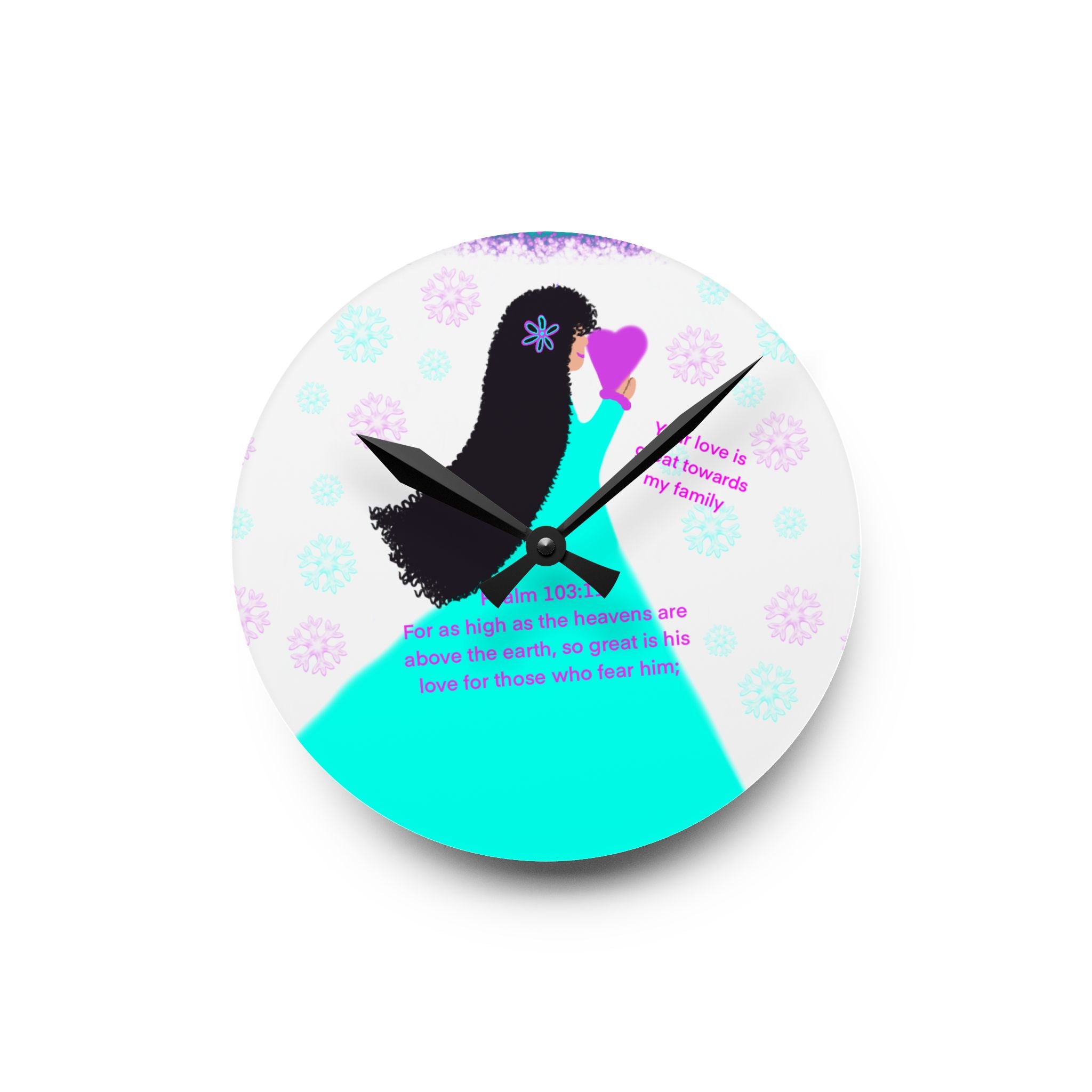 Acrylic Wall Clock — Inspirational Silhouette Love Quote Clock