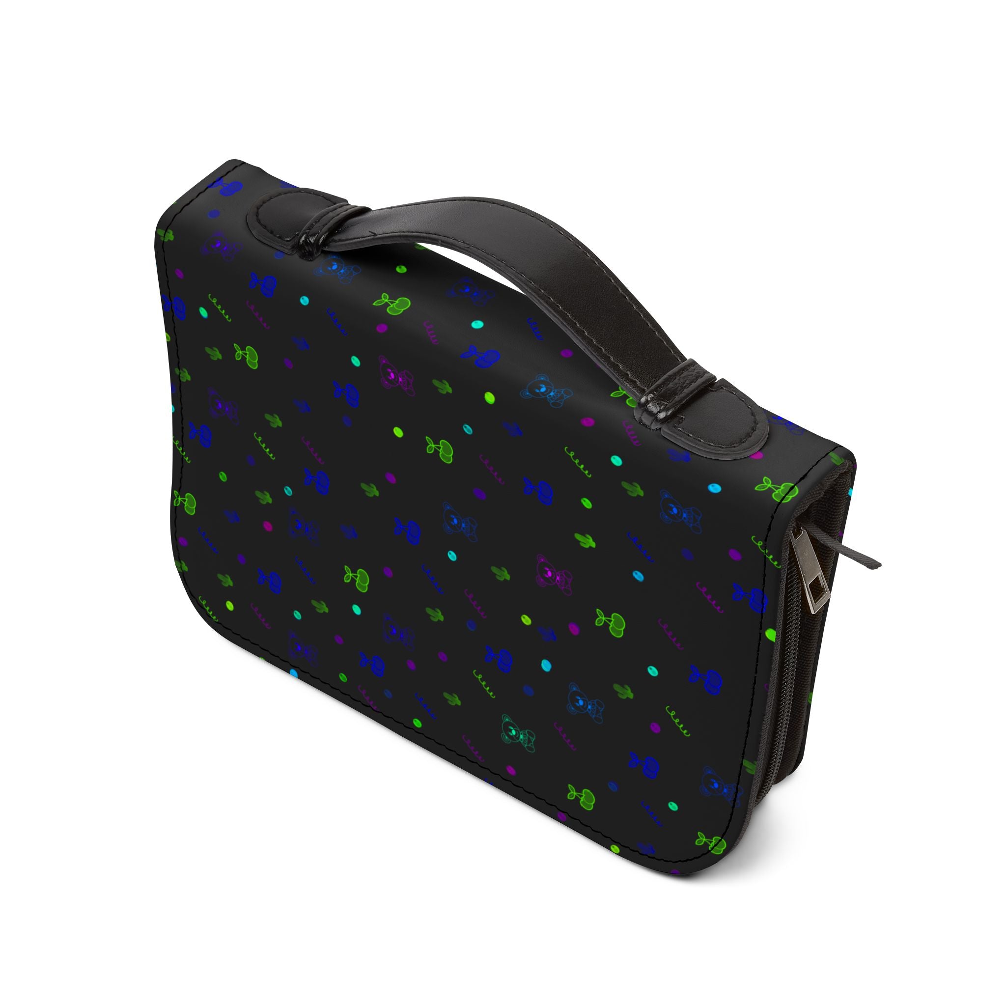 Bible Cover — Neon Confetti Pattern Zippered Bible Case