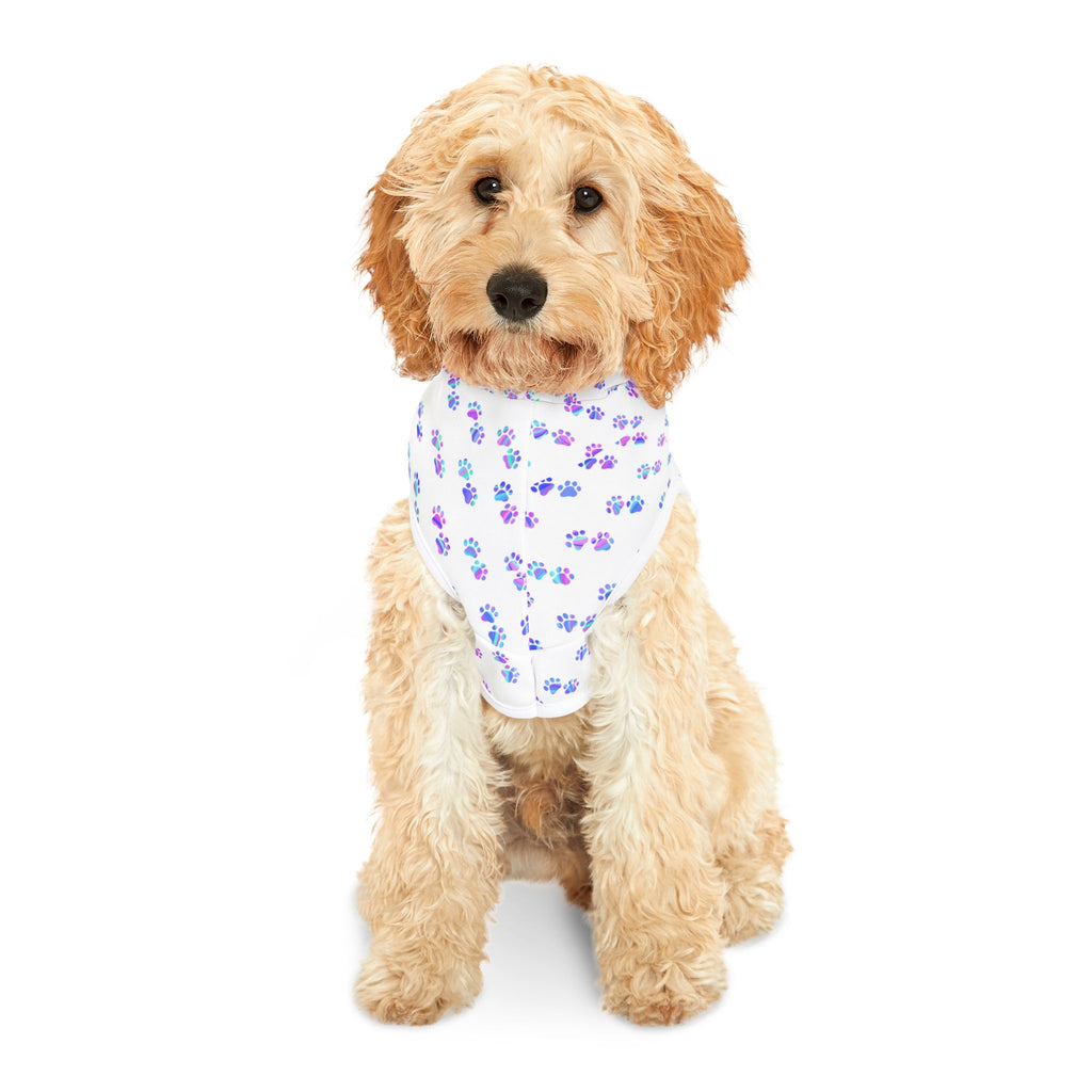 Pastel Paw Print Pet Hoodie — Cute Floral Paw Pattern Dog & Cat Hoodie