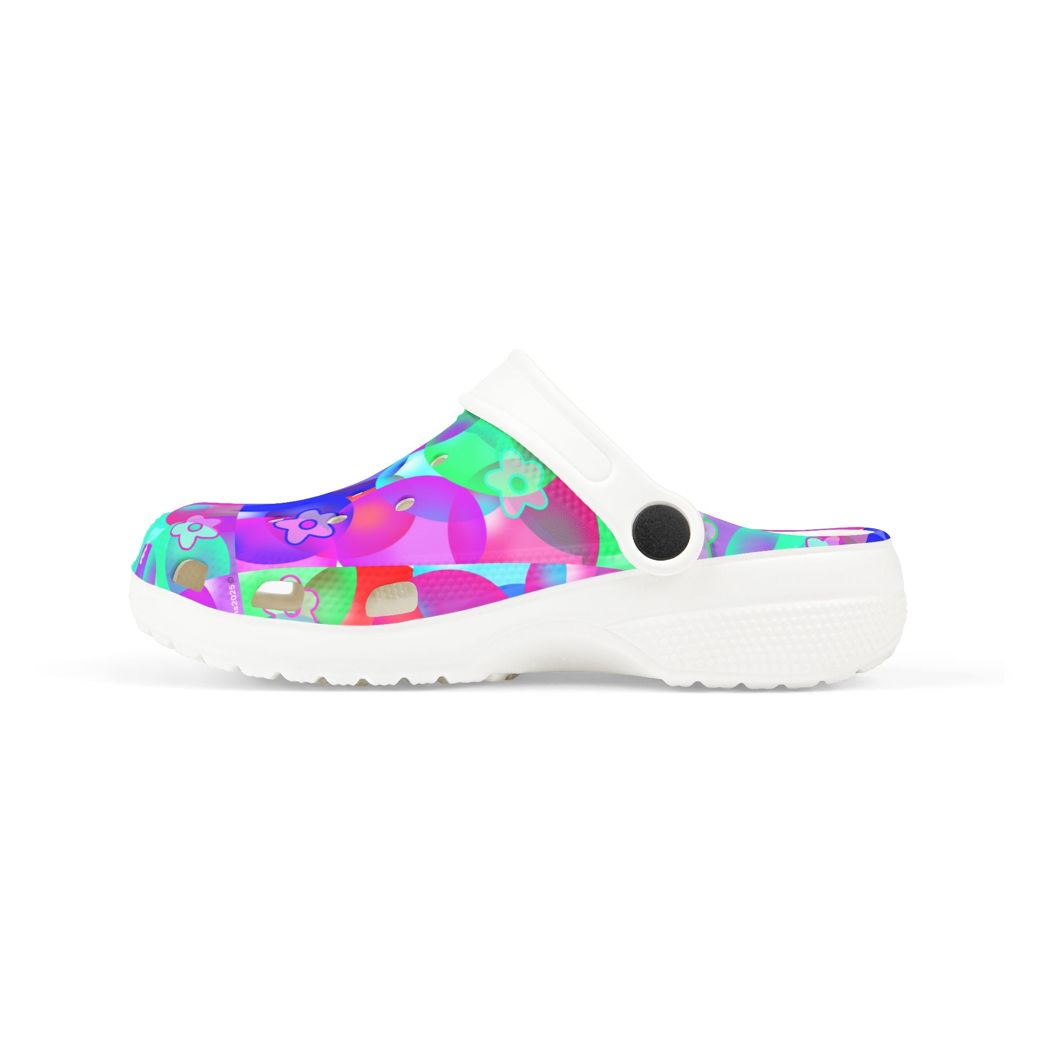 Kids Floral Bubble Clogs — Colorful Pink & Purple EVA Foam Slip-Ons