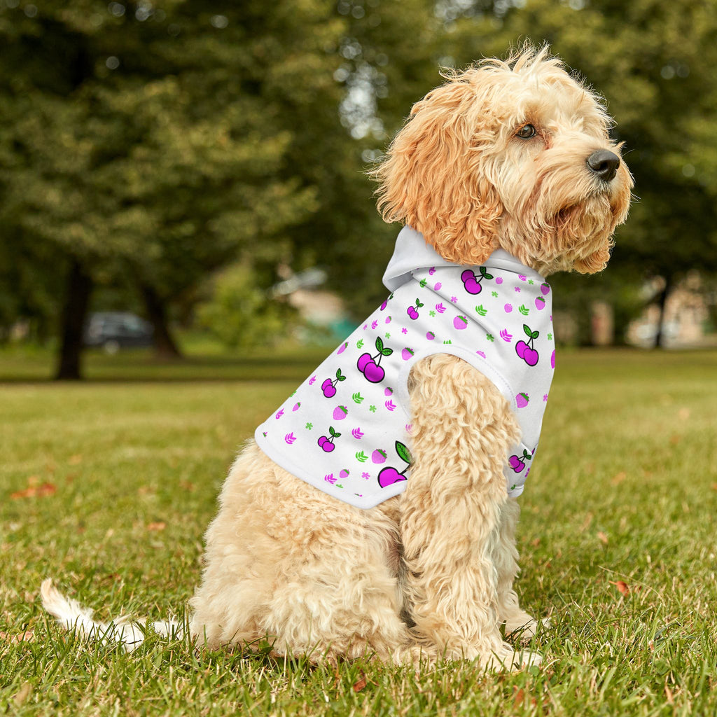 Cherry Pet Hoodie — Cute Pink Cherry Pattern Dog & Cat Hoodie