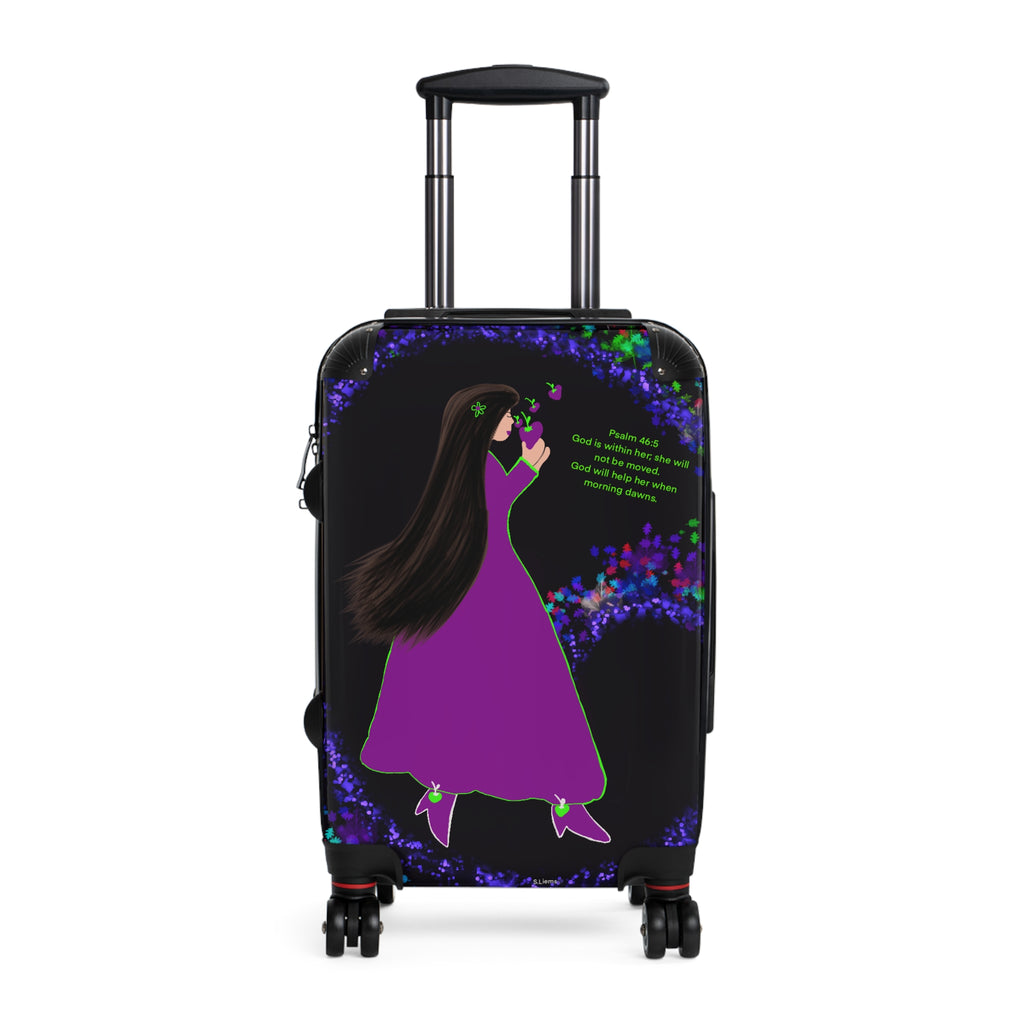 Purple Fairy Tale Suitcase – Whimsical Girl Travel Luggage with Quote