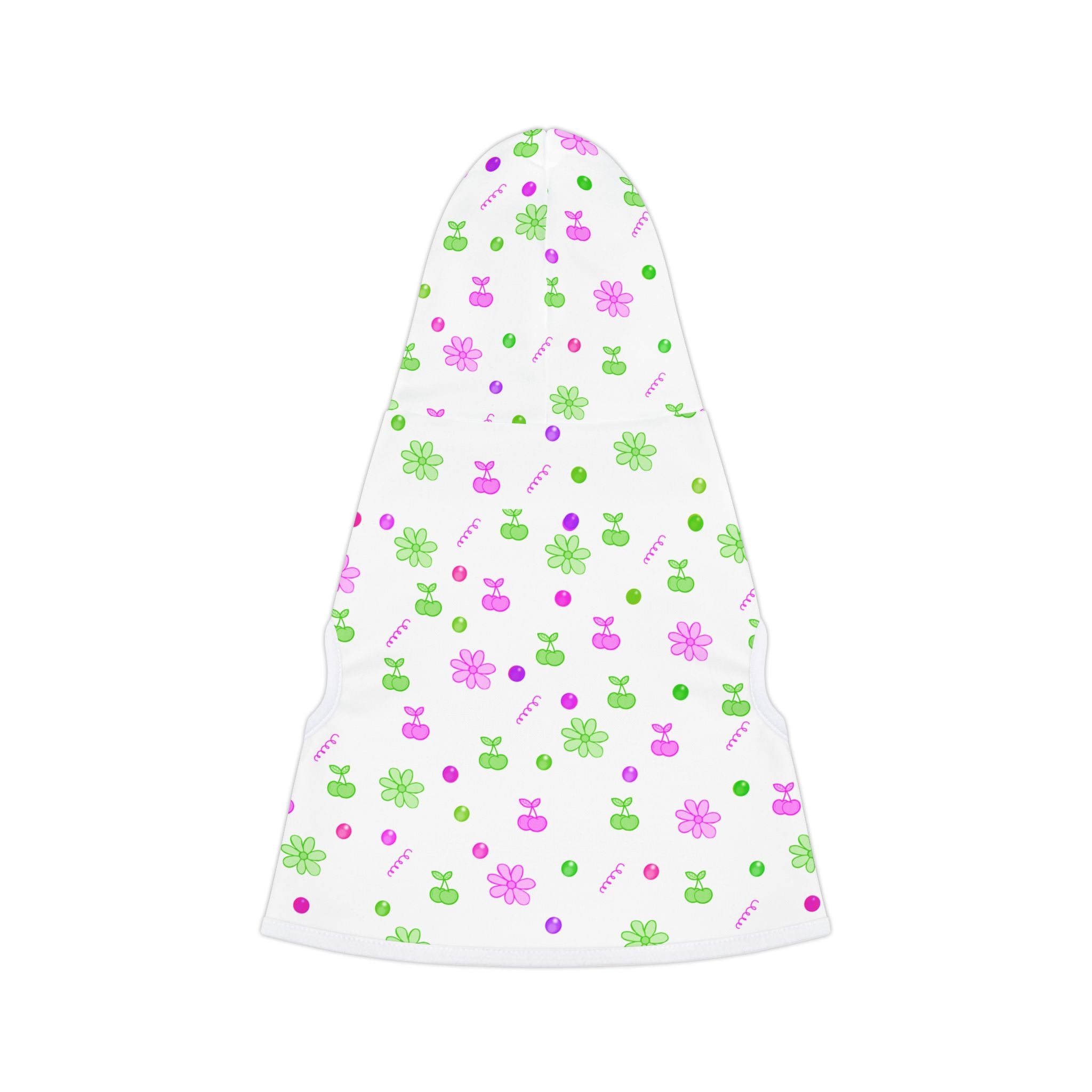 Floral Clover Pet Hoodie — Pink & Green Lucky Shamrock Pattern for Dogs & Cats