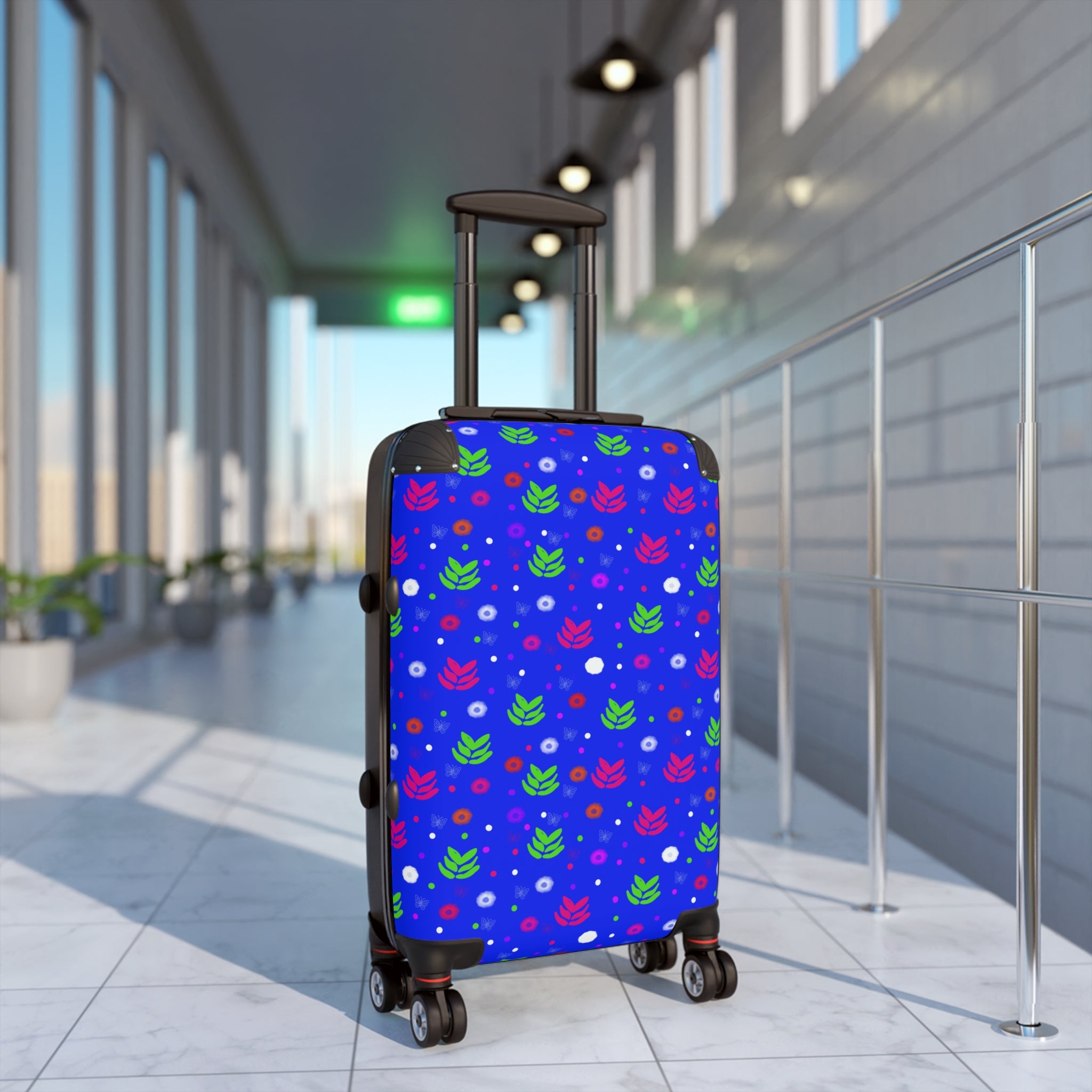 Bright Floral Suitcase Cover — Colorful Leaf & Dot Luggage Protector