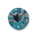 Acrylic Wall Clock — Teal Butterfly & Bows Decorative Clock
