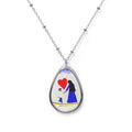 Mother & Child Oval Necklace — Heart Pendant Gift