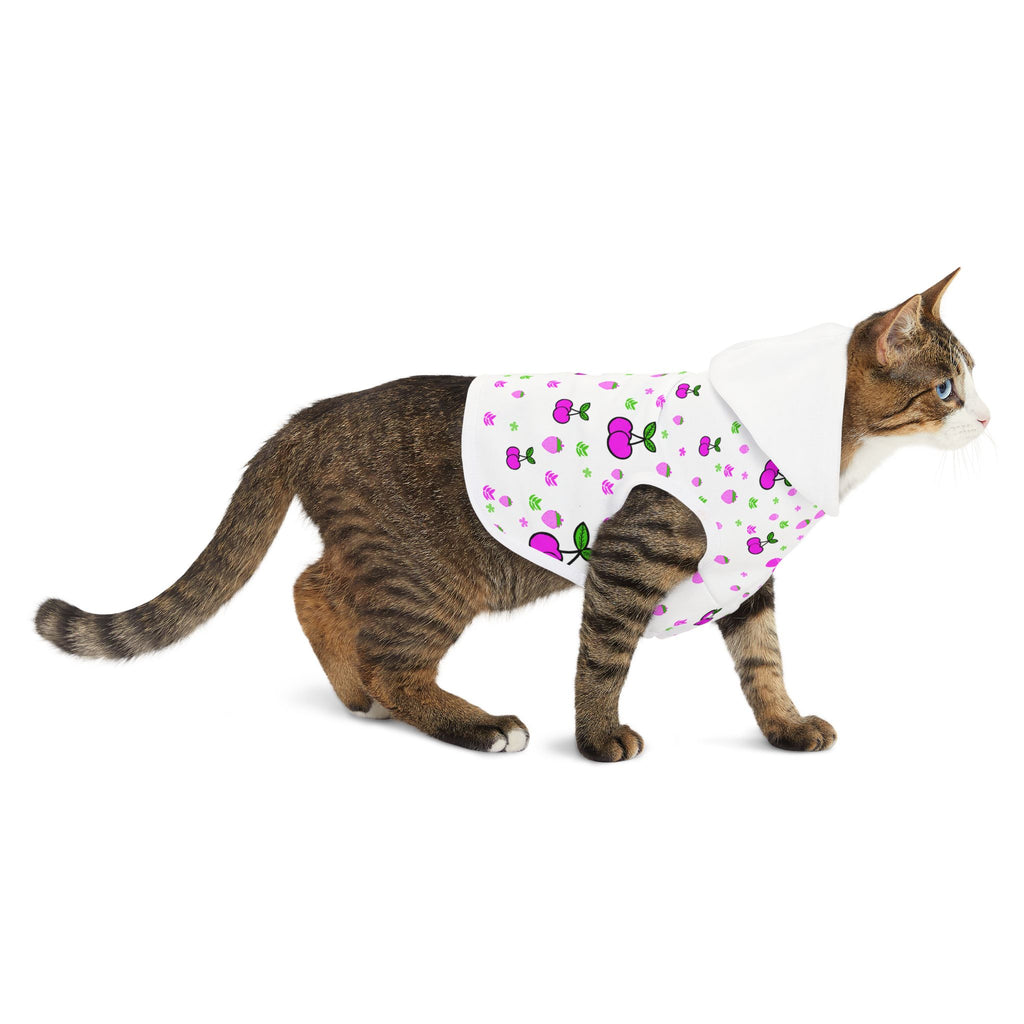 Cherry Pet Hoodie — Cute Pink Cherry Pattern Dog & Cat Hoodie