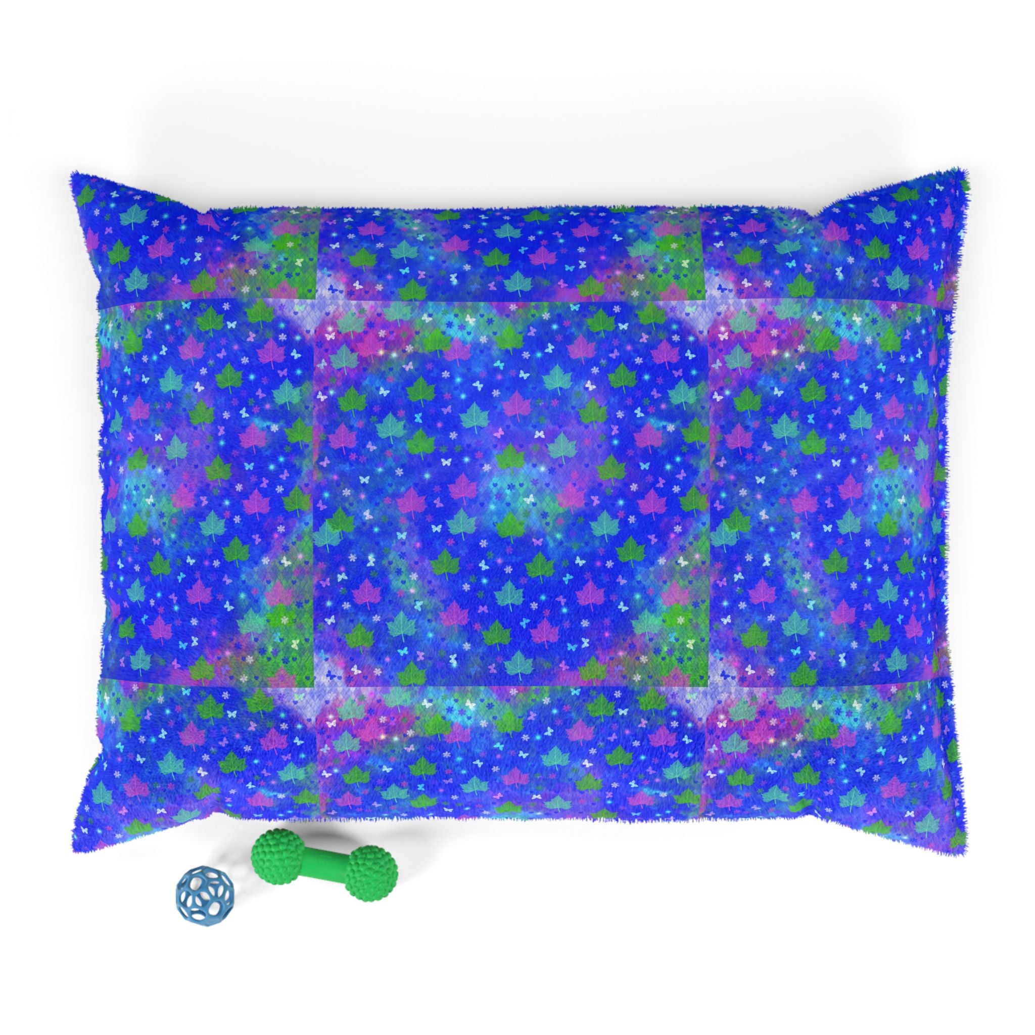 Blue Galaxy Paw-Print Pet Bed — Plush Dog & Cat Pillow